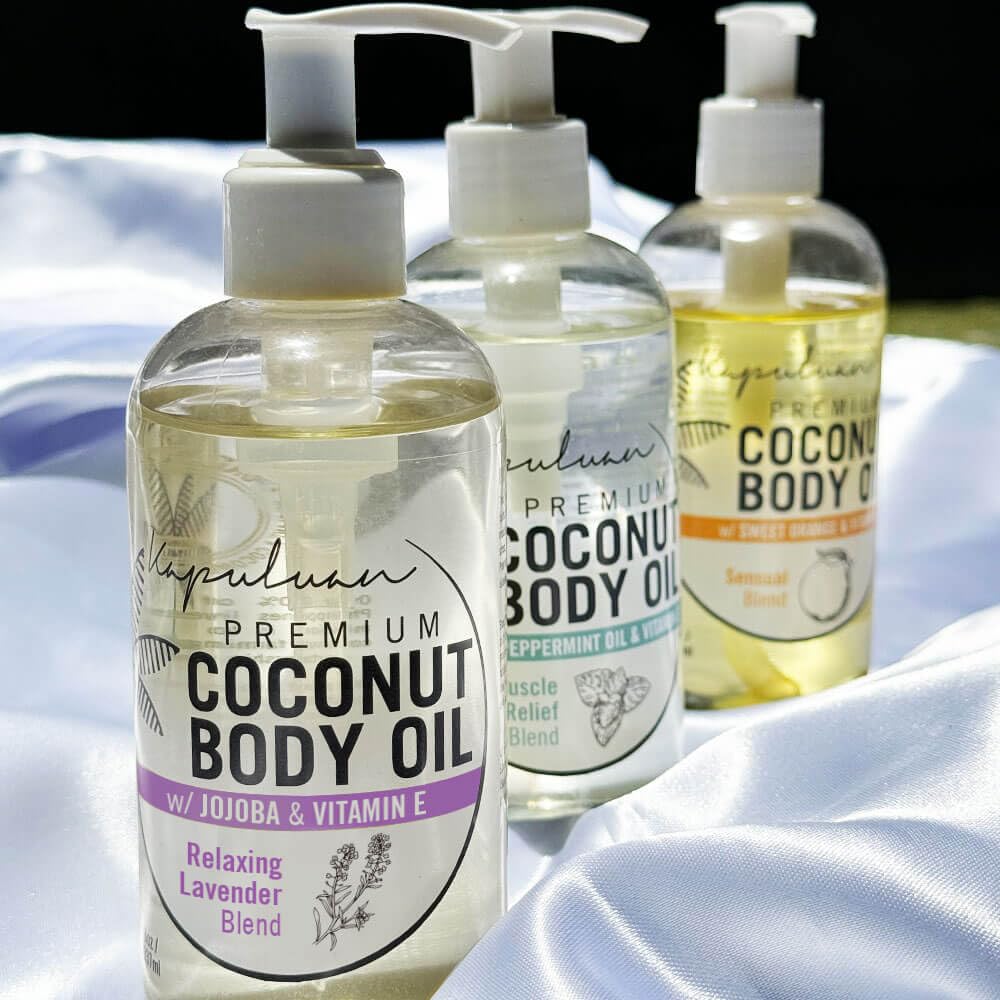 Relaxing Lavender Coconut Massage Body Oil for Stress Relief & Muscle Tension - 8oz Aromatherapy Essential Oil Blend for Spa, Yoga & Home Relaxation