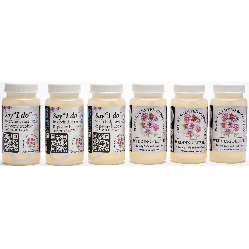 Atomic Bubbles Floral Scented Celebration Bubbles - 6 Pack for Parties, Weddings & Outdoor Events | Non-Toxic Fun for Kids & Adults
