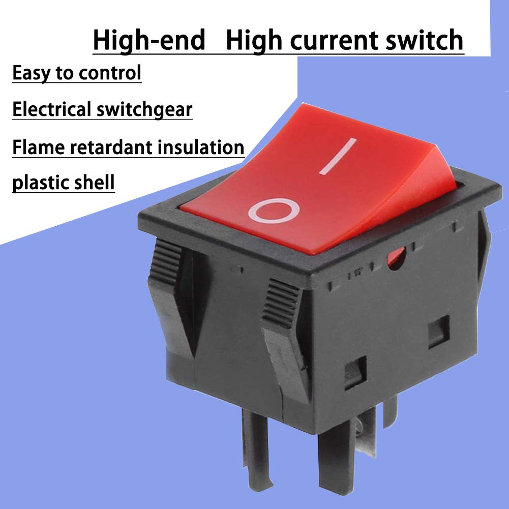 Waterproof 4-Pin Marine Rocker Switch with Red LED Lights - Durable Toggle Switch for Electrical Equipment, Easy to Control | Ideal for Boats, RVs, and Outdoor Power Applications