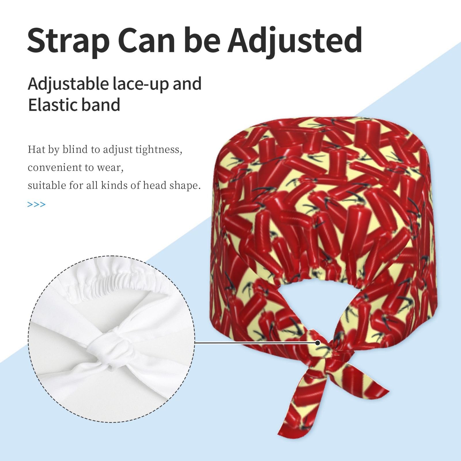 Upgraded Fire Extinguisher Scrub Cap with Adjustable Sweatband - Breathable Working Head Cover for Nurses, Doctors & Medical Professionals (Black) - Ideal for Hospitals, Clinics & Healthcare Settings