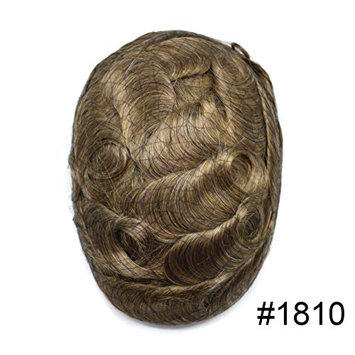 #1810 18# MEDIUM BLONDE WITH 10% SYNTHETIC GREY-120% medium light to medium density
