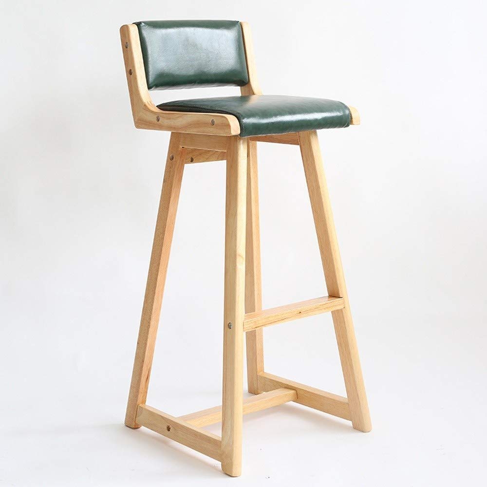 Modern Wooden Bar Stools - Minimalist High Chairs for Kitchen Island, Breakfast Nook & Home Bar - Gray & Green Options - Durable & Stylish Seating Solution