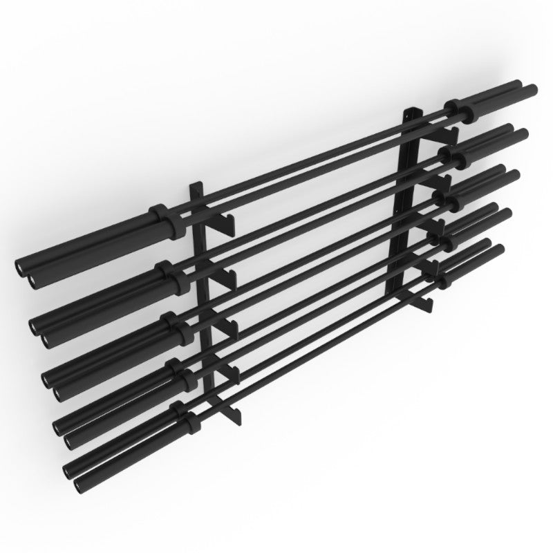 Wall Mounted Barbell Storage Rack - Holds 10 Bars for Home Gym & Weightlifting Equipment Organization | Perfect for Garage, Basement & Fitness Room