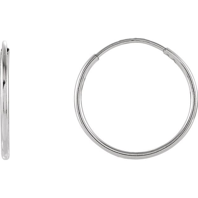 14K Gold 12mm Endless Huggie Hoop Earrings for Women - Minimalist Everyday Hoops for Work, Date Night & Gifting