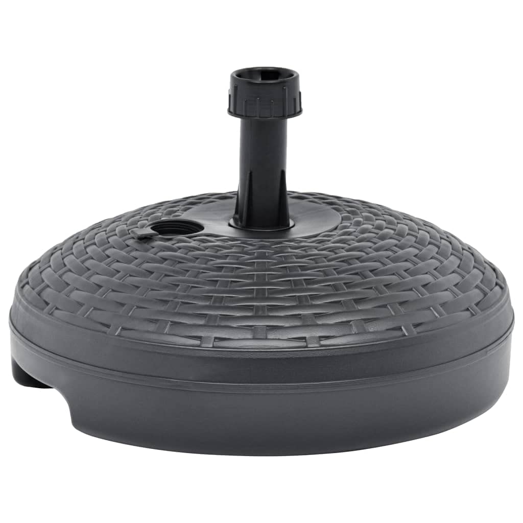 Heavy Duty 5.3 Gallon Sand/Water Filled Umbrella Base - Anthracite Plastic Rattan Design for Patio, Deck & Outdoor Stability