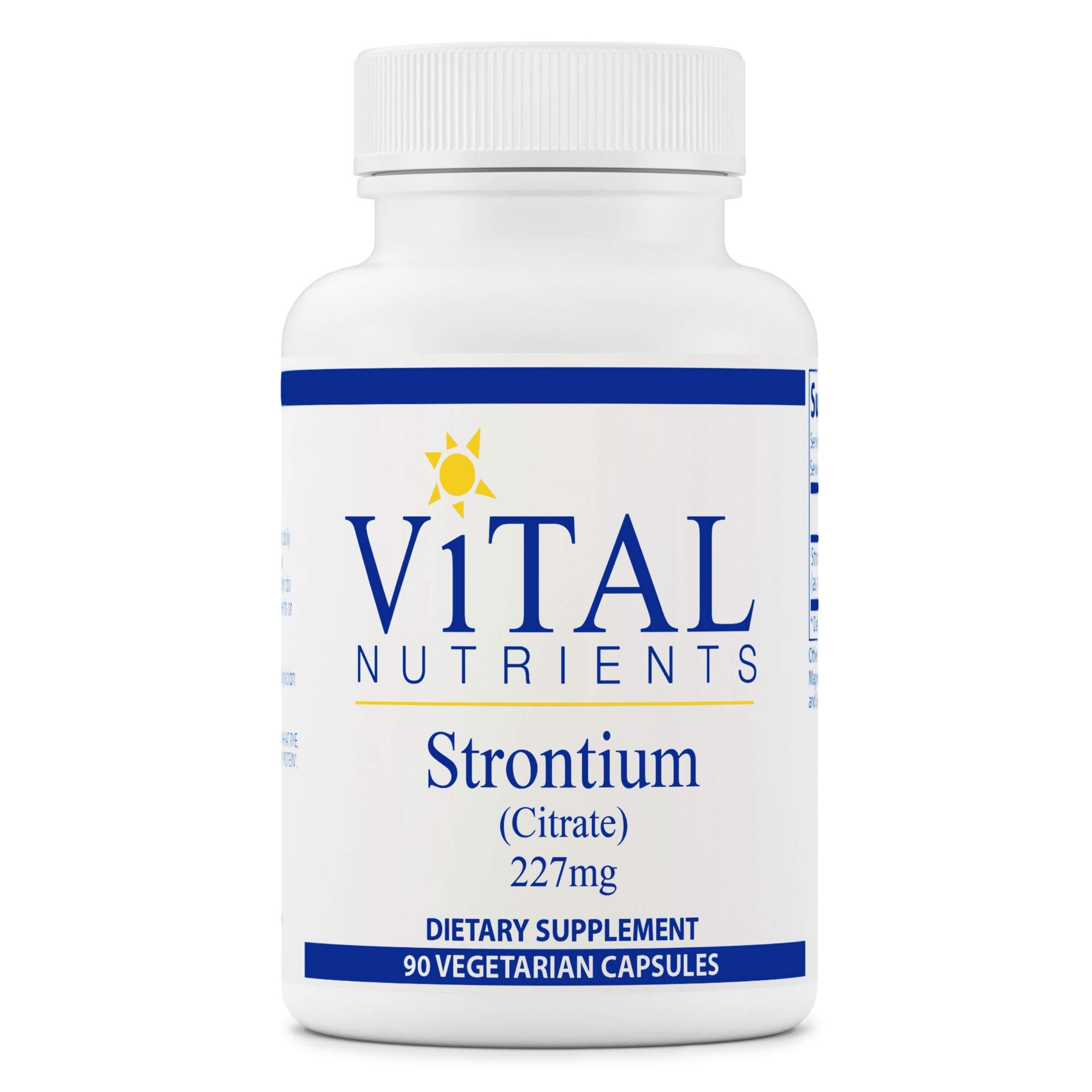 Vital Nutrients Strontium Citrate Supplement - 227mg per Serving, 90 Vegetarian Capsules - Supports Bone & Teeth Health - Ideal for Adults Seeking Stronger Bones & Dental Care