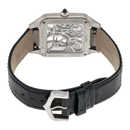 Cartier Santos Dumont Skeleton Stainless Steel Men's Watch - Luxury Automatic Skeleton Dial Wristwatch for Men - Perfect for Business, Formal Events & Collectors