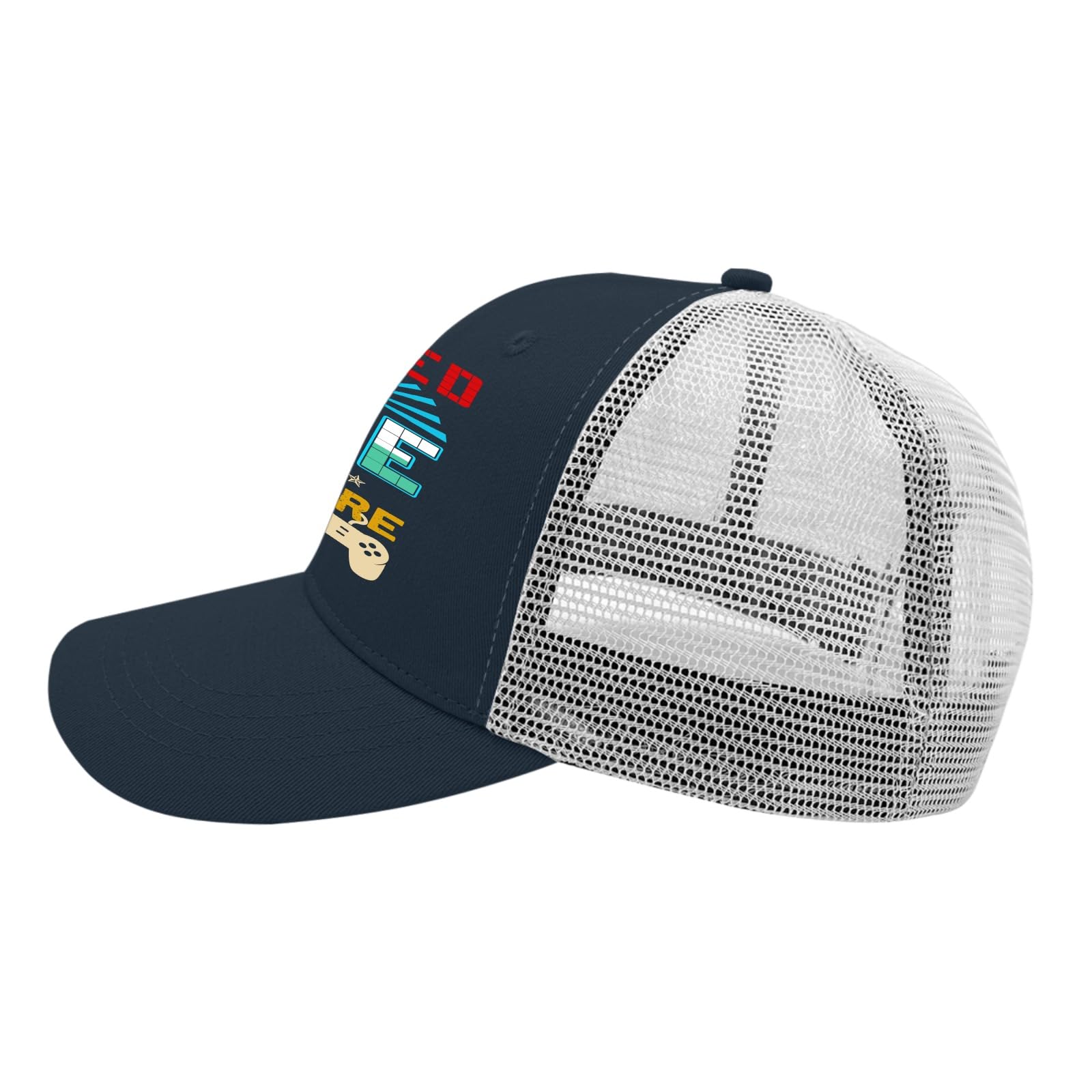 Funny Gaming Trucker Hat for Men - I Paused My Game to Be Here - Quick Dry Summer Baseball Cap for Outdoor Activities, Sports & Casual Wear