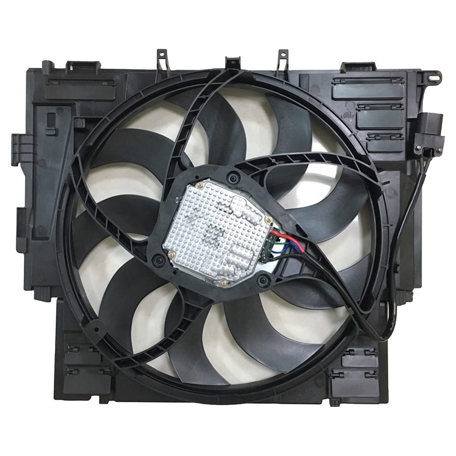 TYC 624460 Cooling Fan Assembly Replacement for 2012-2016 BMW 5 Series 528i 535i 550i - High Performance Radiator Cooling Fan - Perfect for Overheating Prevention & Engine Temperature Control