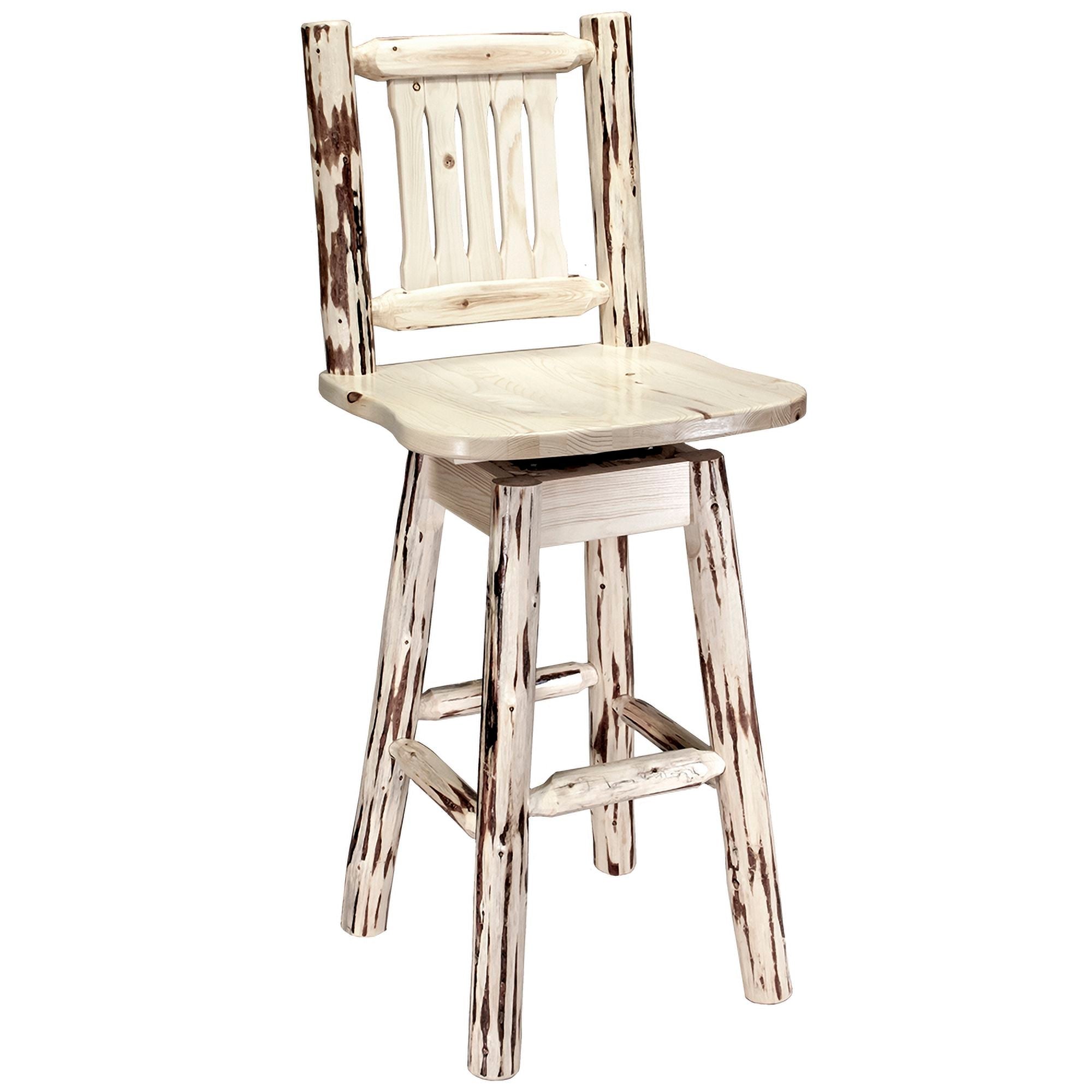 Montana Counter Height Barstool with Back & Swivel - Adjustable Bar Stools for Kitchen Island, Breakfast Nook & Home Bar - Comfortable Swivel Bar Chairs for Dining & Entertaining
