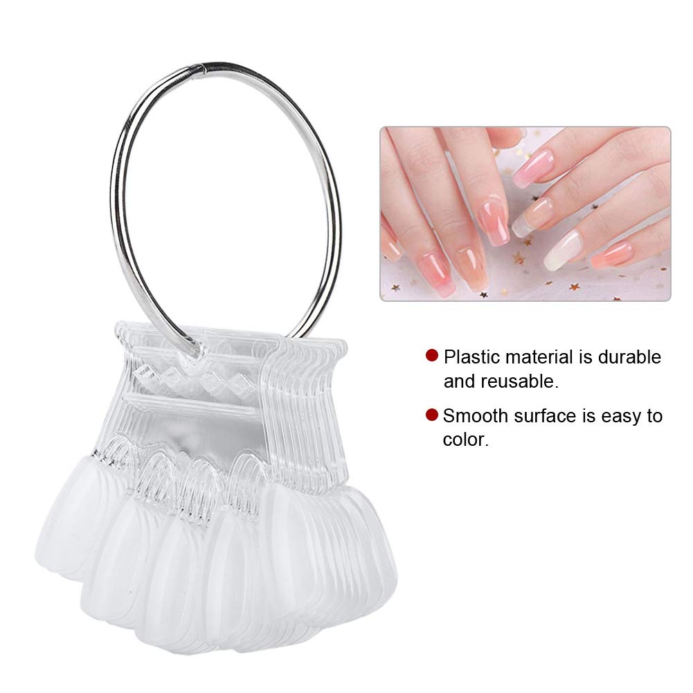 50pcs Transparent Nail Art Practice Tips - Professional Nail Polish Display Sticks for Gel Color Swatching & Manicure Training | Perfect for Salon Practice, DIY Nail Art & Color Matching