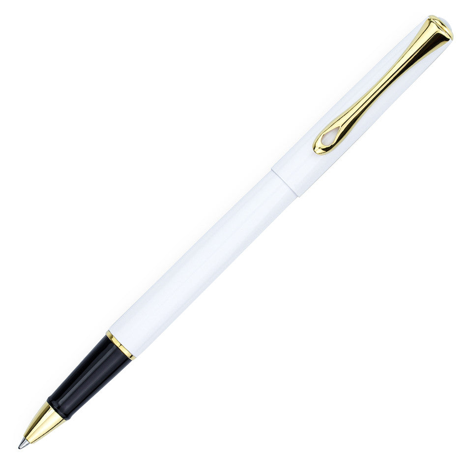 Diplomat Traveller Rollerball Pen - Premium White & Gold Luxury Writing Instrument for Business Professionals, Gift Giving & Everyday Use