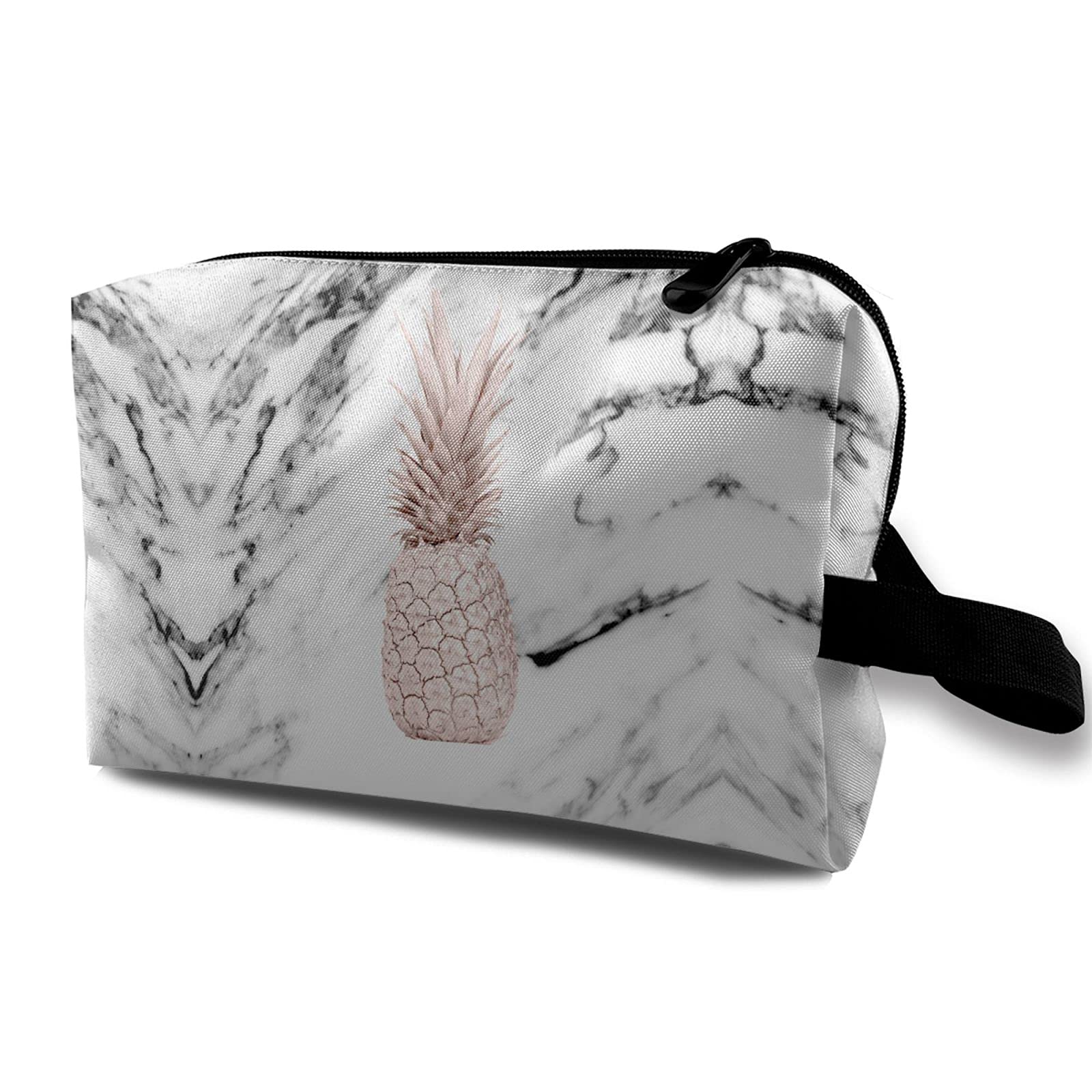 Waterproof Marble Pineapple Travel Toiletry Bag - Large Cosmetic Makeup Organizer Pouch for Women & Girls | Perfect for Vacation, Gym, Beach & Business Trips