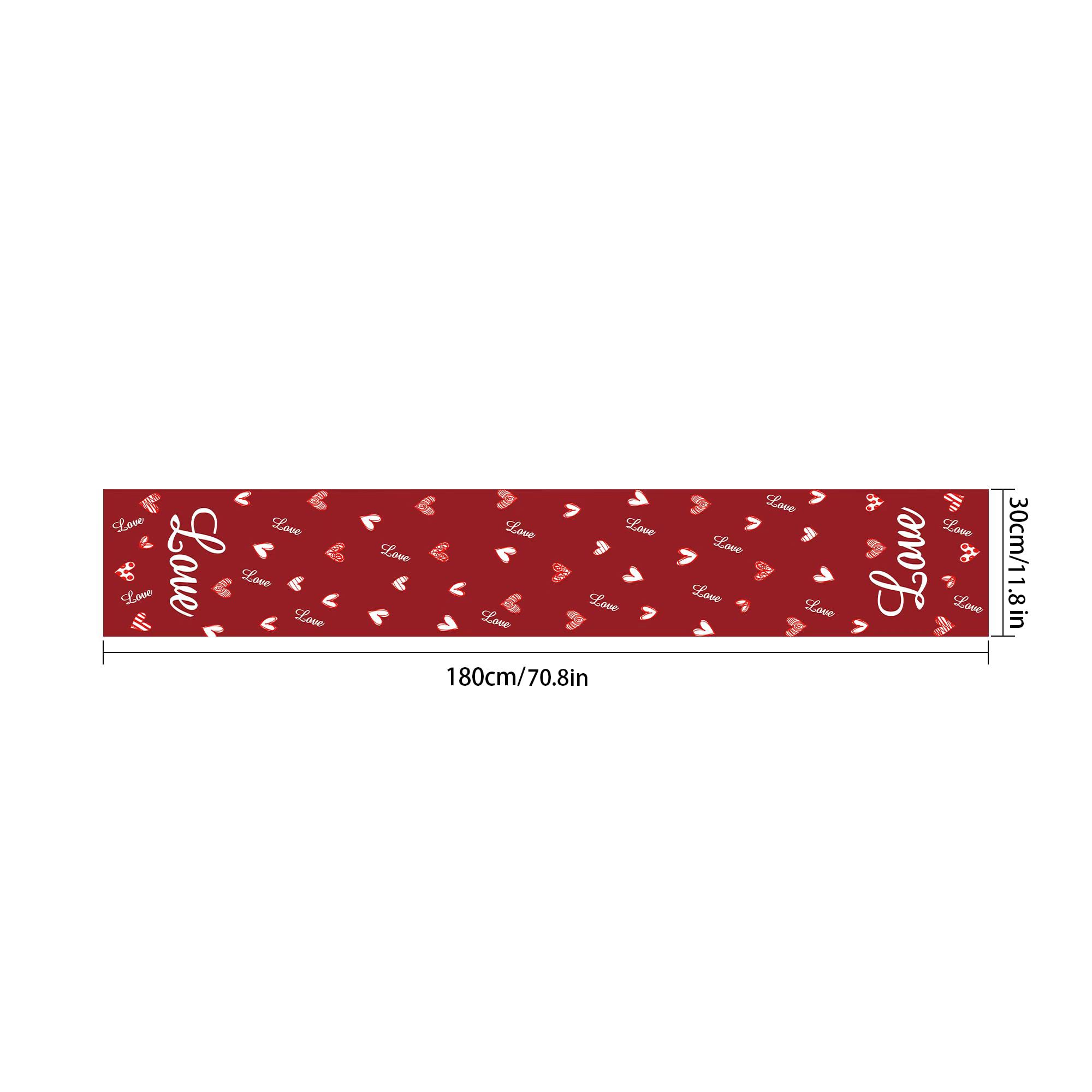 Valentines Day Table Runner - Romantic Love Table Decor for Couples Dinner, Wedding Anniversary & Valentine's Day Party Decorations