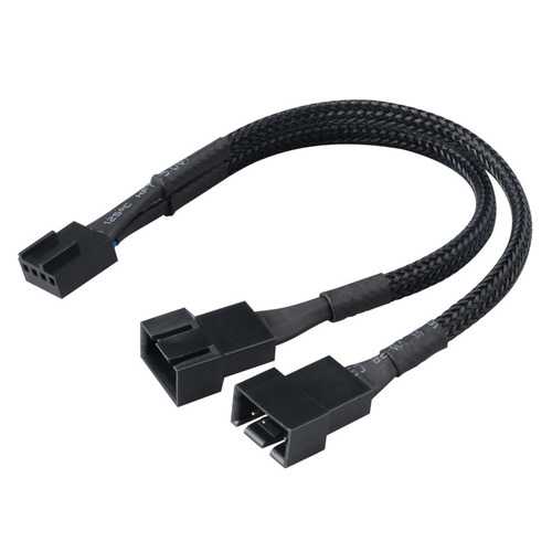 Akasa AK CBFA04 15cm PWM Fan Splitter Cable - Connect 2 PWM Fans to Single Motherboard Header | PC Cooling Solution for Gaming Rigs & Workstations