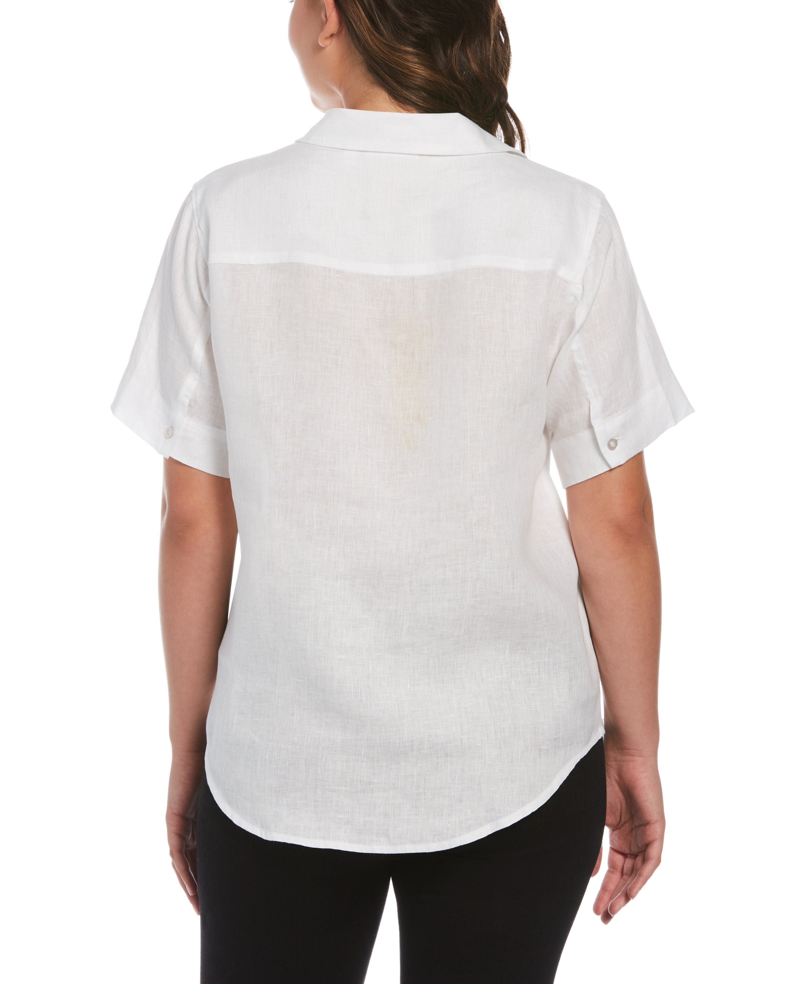 Stylish Petite Split Neck Linen Top for Women - Breathable Summer Blouse for Casual Outings & Beach Vacations