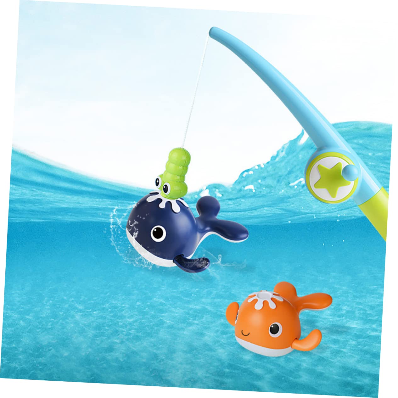 NESTINGHO Floating Whale Bath Toy Set - ABS Plastic Bathtub Toys for Kids, Fun & Safe Bath Time Play - Perfect for Toddlers, Infants, and Sensory Water Play Activities