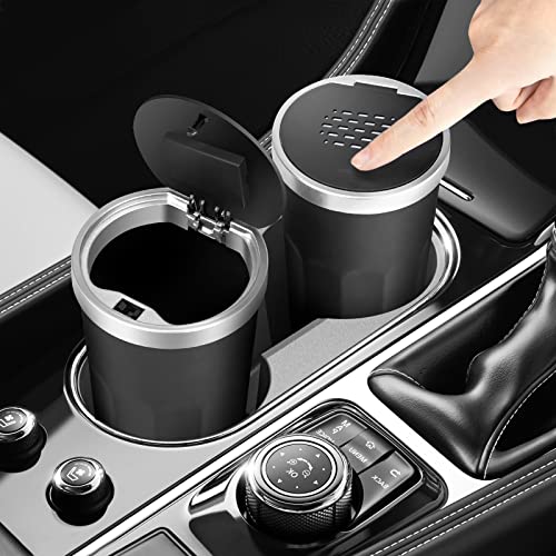 Car Trash Can with Push Button Lid - Mini Garbage Bin with Aromatherapy Diffuser for Automotive, Home, Office, Kitchen & Bedroom | Leak-Proof & Hands-Free Operation for Road Trips, Daily Commute & Workspaces