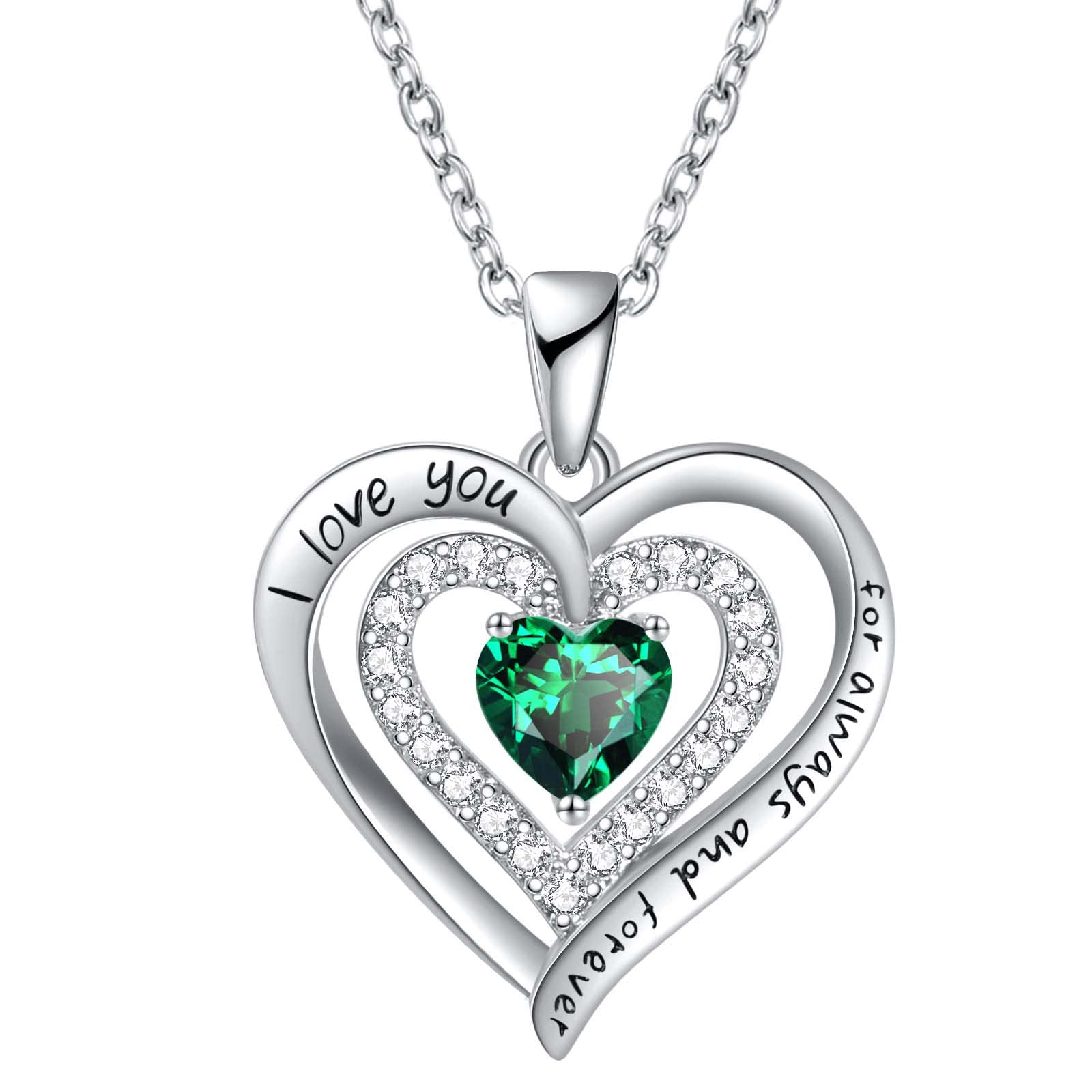REDBEE 18K Rose Gold Plated 925 Sterling Silver Birthstone Heart Pendant Necklace for Women - Valentine's Day, Mother's Day, Birthday Gift for Wife, Girlfriend, Mom | Perfect for Anniversaries, Date Nights, and Special Occasions
