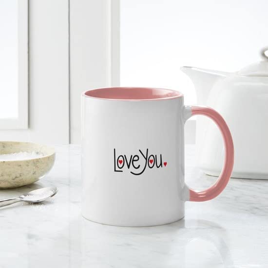 Love You Ceramic Coffee Mug 11 oz (325 ml) - Perfect for Valentine's Day Gifts, Couples, Anniversaries & Romantic Coffee Moments