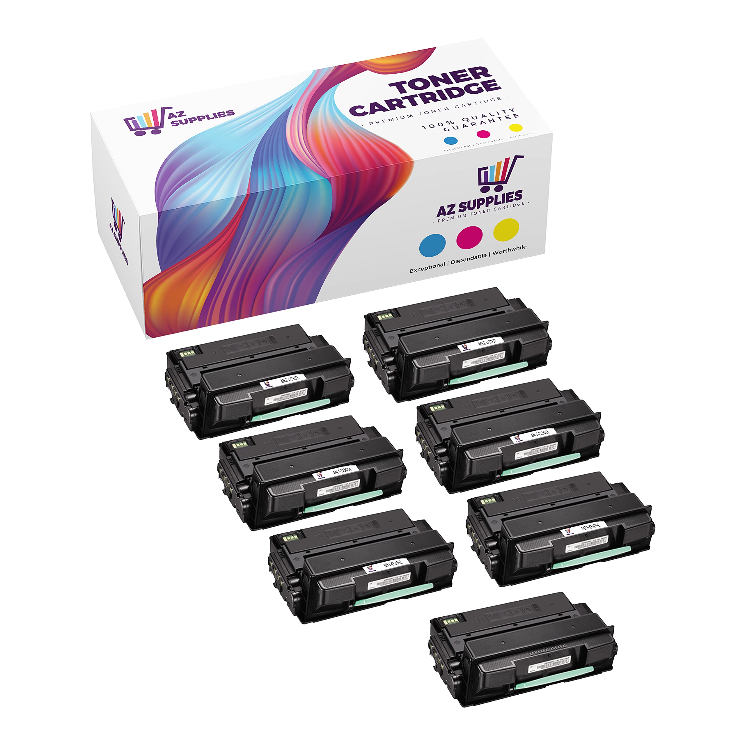 AZ SUPPLIES Compatible Toner Cartridge Replacement for Samsung MLT-D305L ML-3750ND - High Yield Black Toner (7-Pack) | Perfect for Office Printing, Home Use & Small Businesses