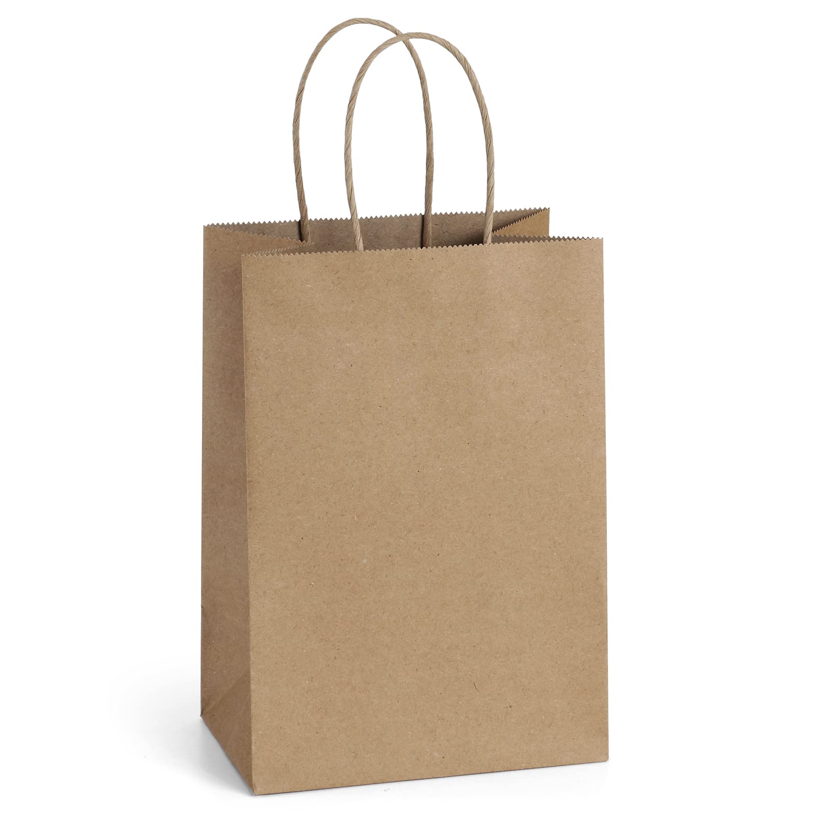 BagDream 25-Pack Kraft Paper Gift Bags with Handles - 5.25x3.75x8 Inches Small Brown Party Favor & Shopping Bags | Eco-Friendly Gift Wrapping, Wedding Favors, Retail Packaging
