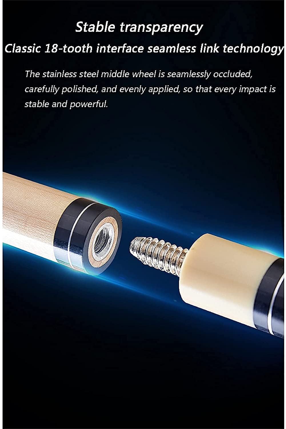 Premium 57-Inch Maple Pool Cue Stick - Handmade 19oz Billiard Cue with 1/2 Split Design (Middle/Big Head) | Professional Snooker & Pool Accessories Set | Perfect for Home Game Rooms, Bars & Competitive Play