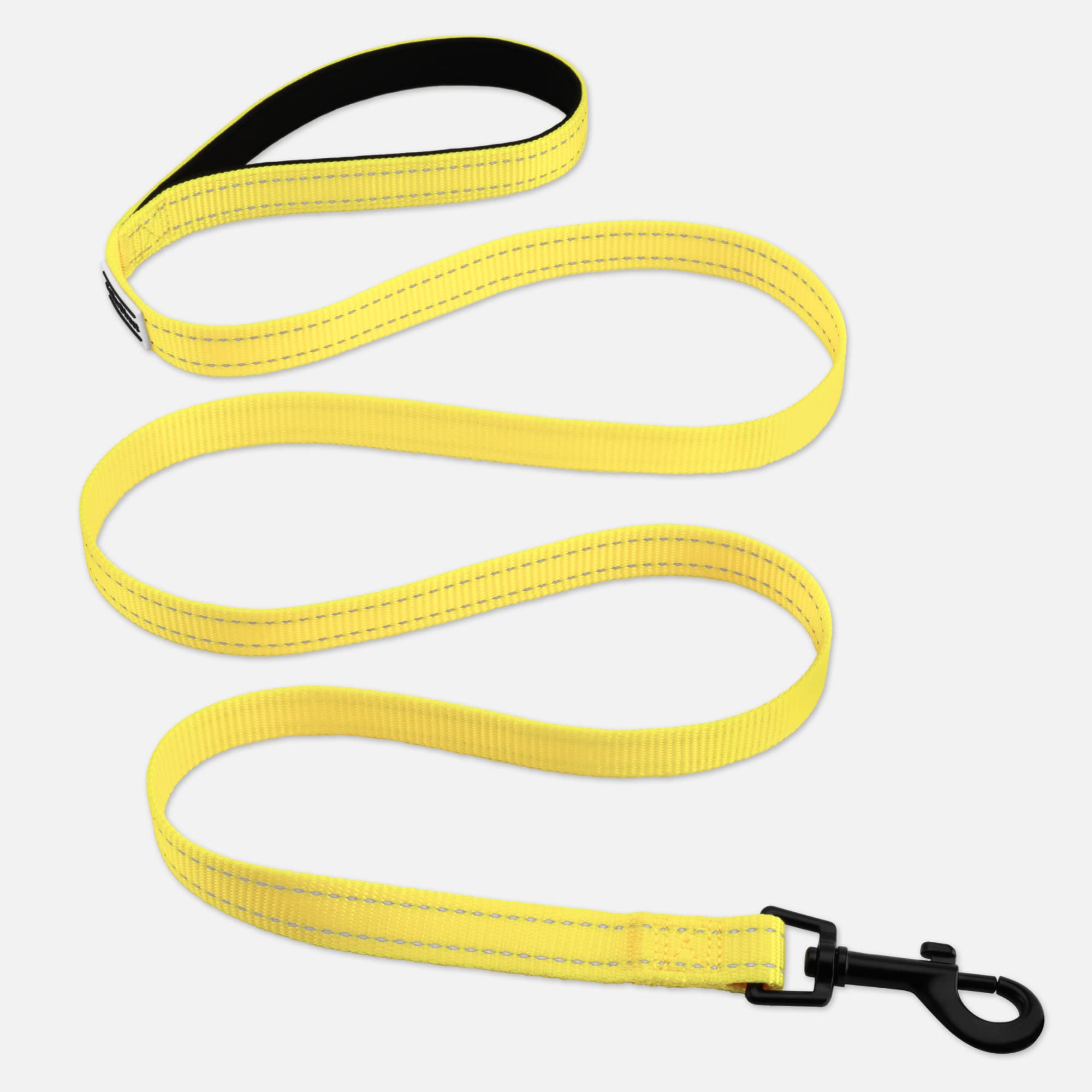 **CollarDirect Heavy Duty Reflective Nylon Dog Leash – 5ft Durable Pet Leash for Small, Medium & Large Dogs – Yellow – Perfect for Outdoor Walking, Running & Training**