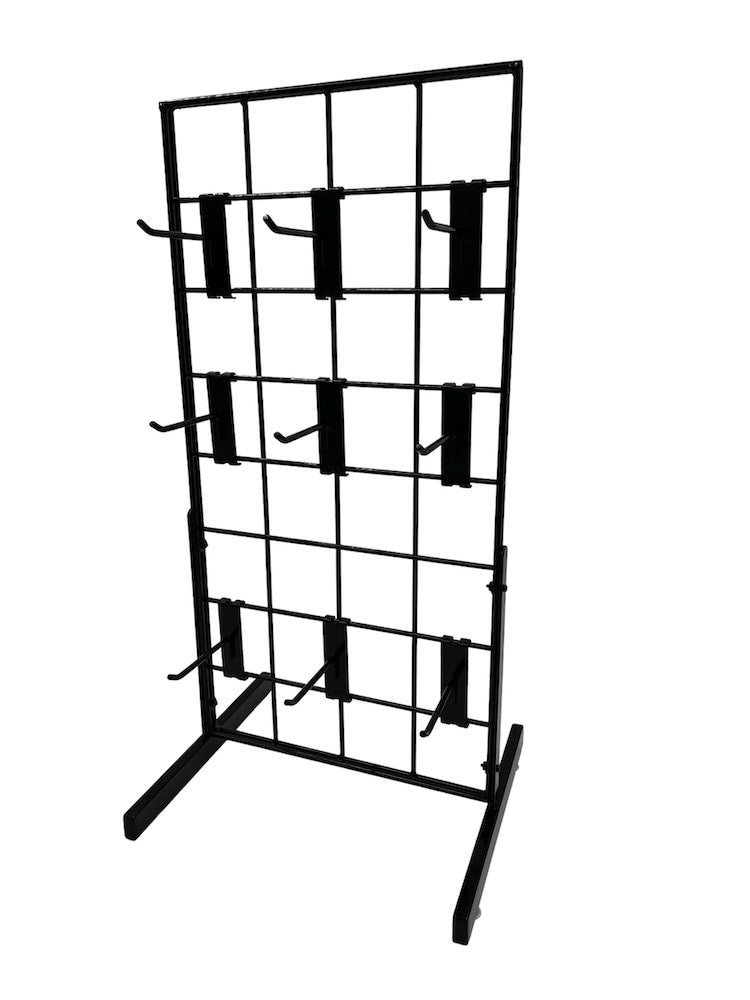 Black Gridwall Countertop Display with Mini T Legs - Heavy Duty 12