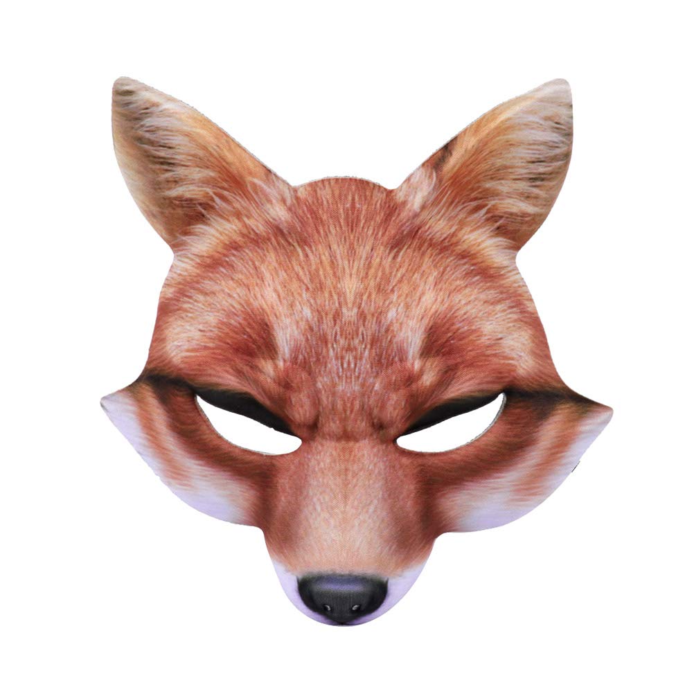 Realistic Fox Venetian Half Mask - EVA Animal Face Mask for Halloween, Cosplay, Carnival & Costume Parties - Yellow (Perfect for Costume Balls, Mardi Gras & Themed Events)