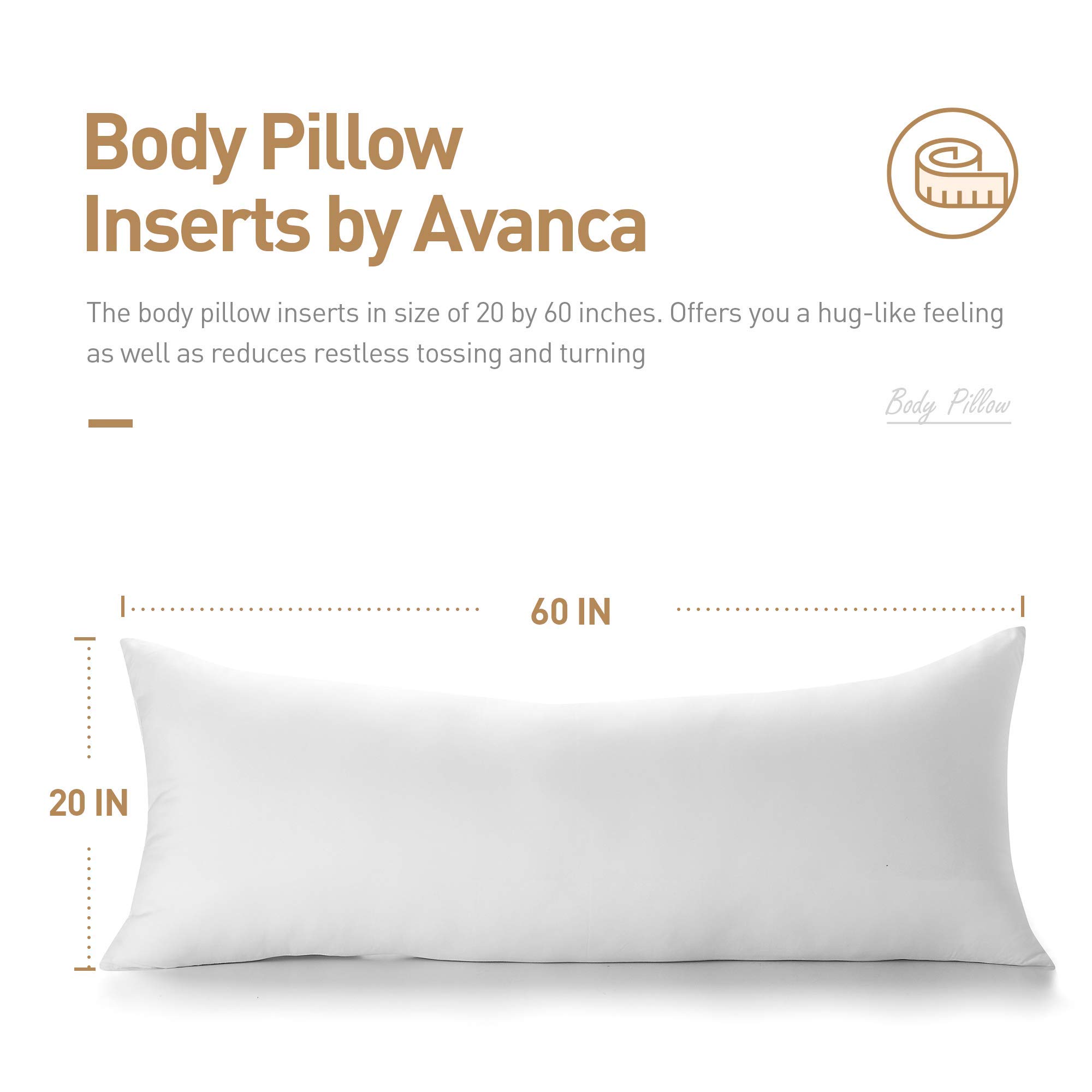 **Acanva Fluffy Body Pillow for Adults & Pregnancy - Soft Long Full Pillow Insert for Side Sleepers - Perfect for Cuddling, Back Support & Comfortable Sleep**    *(Use Cases: Ideal for side sleepers, pregnancy support, cozy cuddling, and relieving back pain.)*