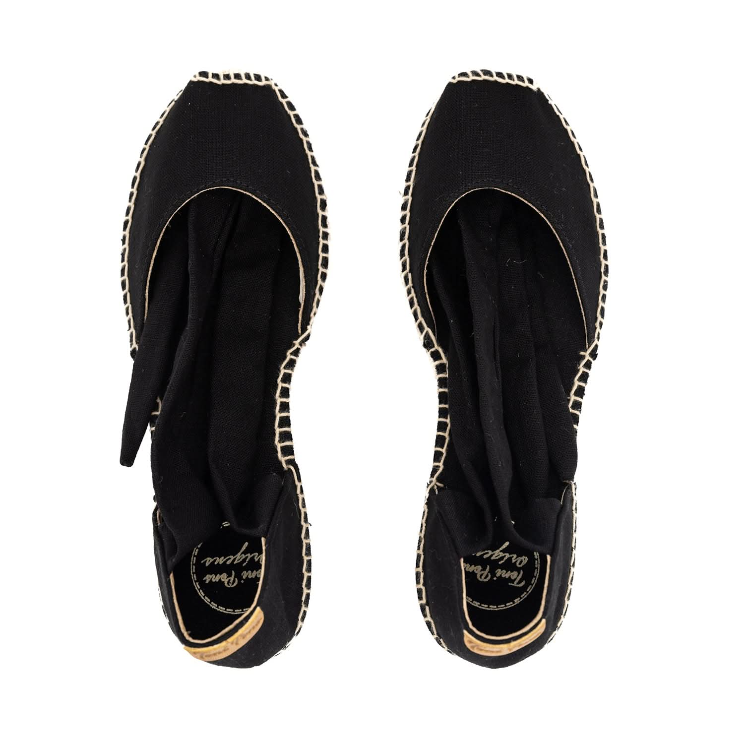 Women's Cotton Blend Wedge Espadrille Shoes with Ribbon Tie - Comfortable Summer Casual Flats for Beach, Vacation & Everyday Wear