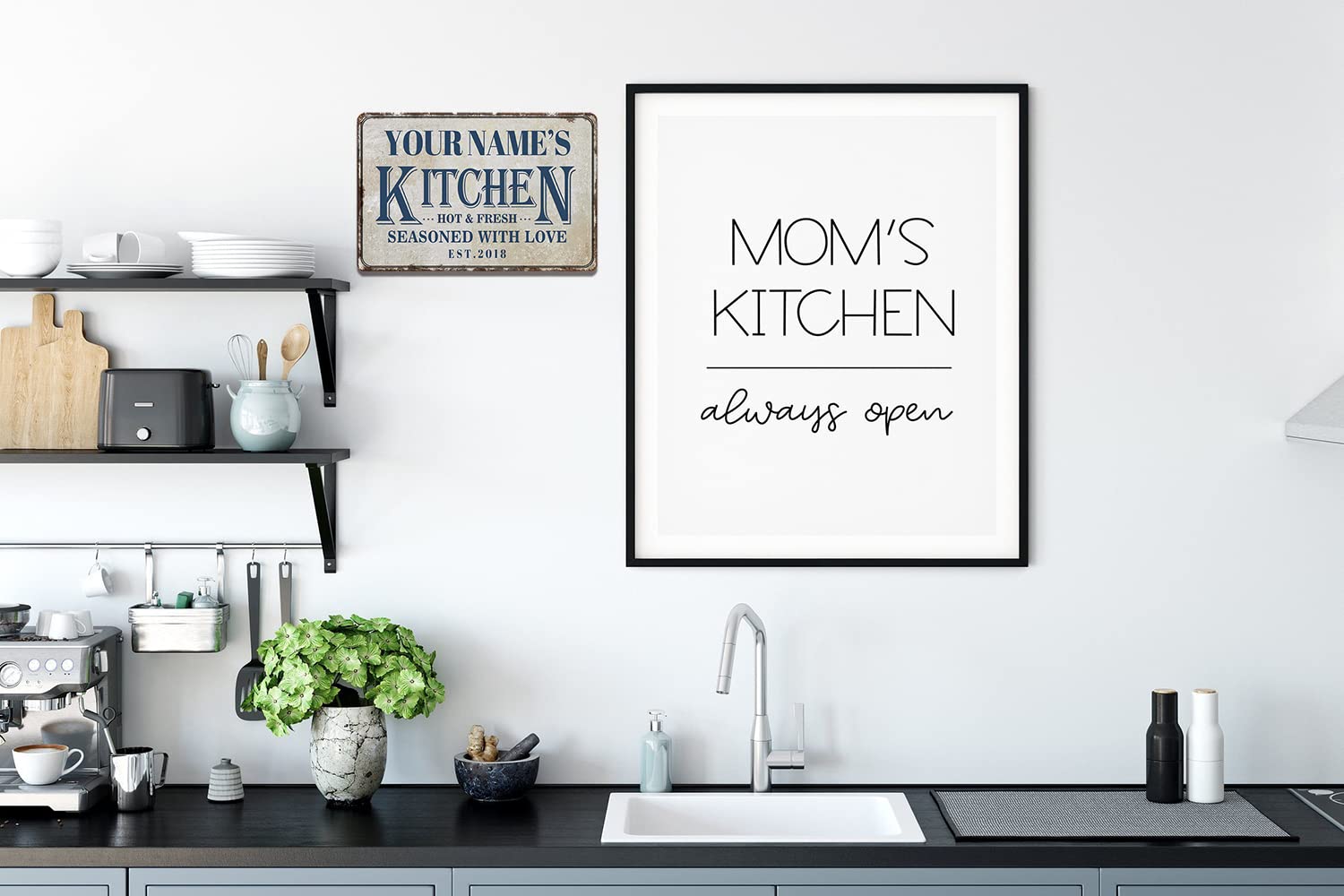 Personalized Custom Kitchen Tin Sign - Aluminum Retro Wall Decor with 'I Cook & You Clean' Design - Perfect for Home, Cafe & Restaurant Decor