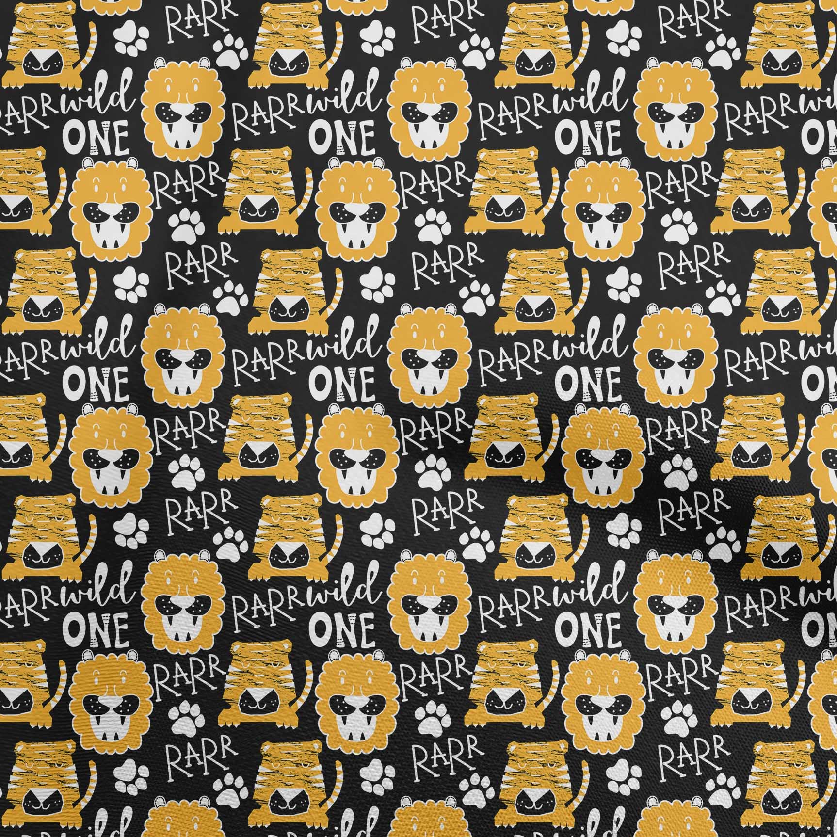 Premium 100% Cotton Poplin Black Fabric for Kids - Animal Print DIY Sewing Material by The Yard (56