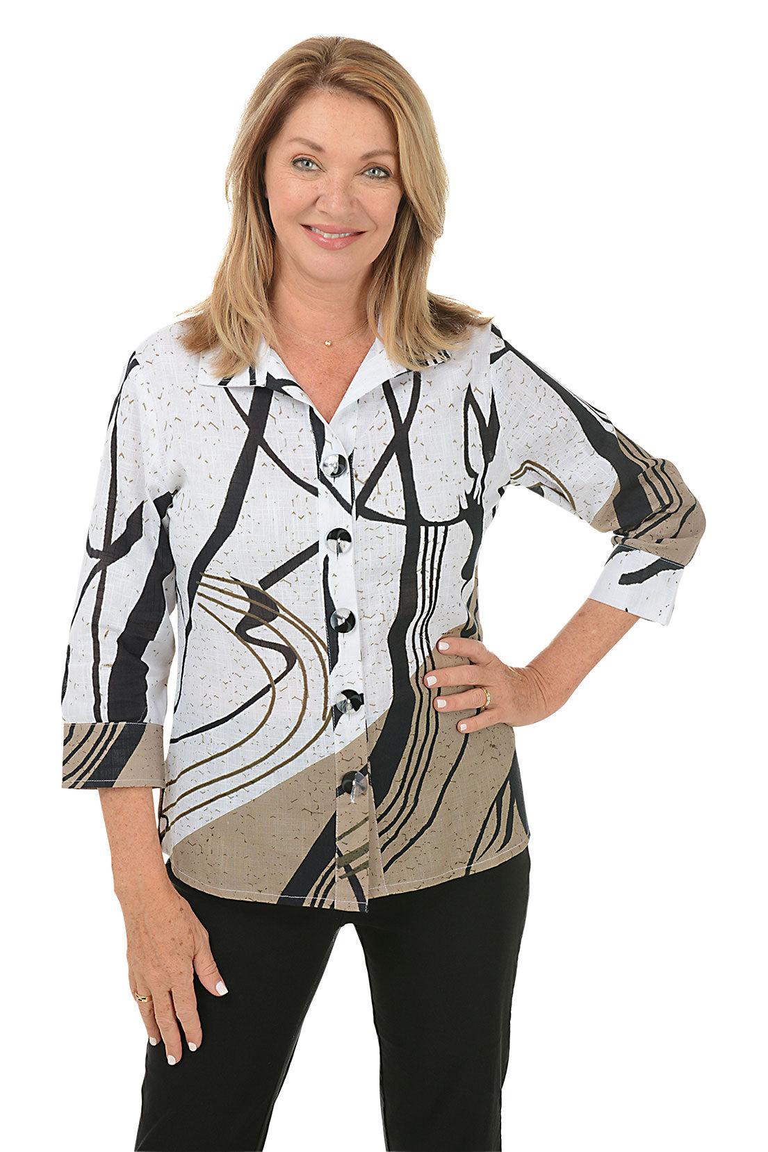 Tawni Women's Button Front Shirt - Casual Long Sleeve Blouse for Work, Office & Everyday Wear | Stylish & Comfortable Top for Fall & Winter Outfits