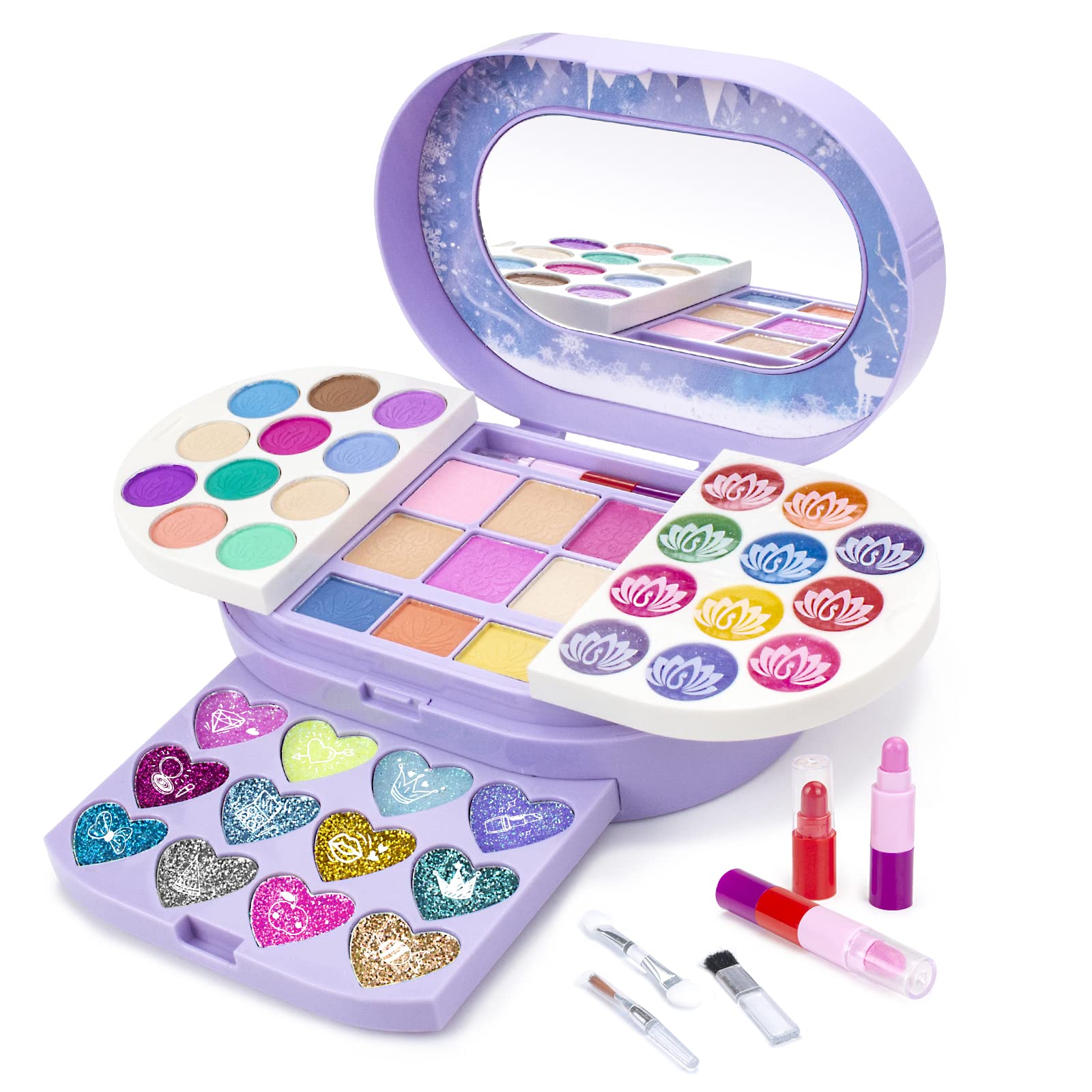 Tomons Washable Kids Makeup Kit - Girls Cosmetic Toy Gift for Ages 3-10 | Birthday & Pretend Play