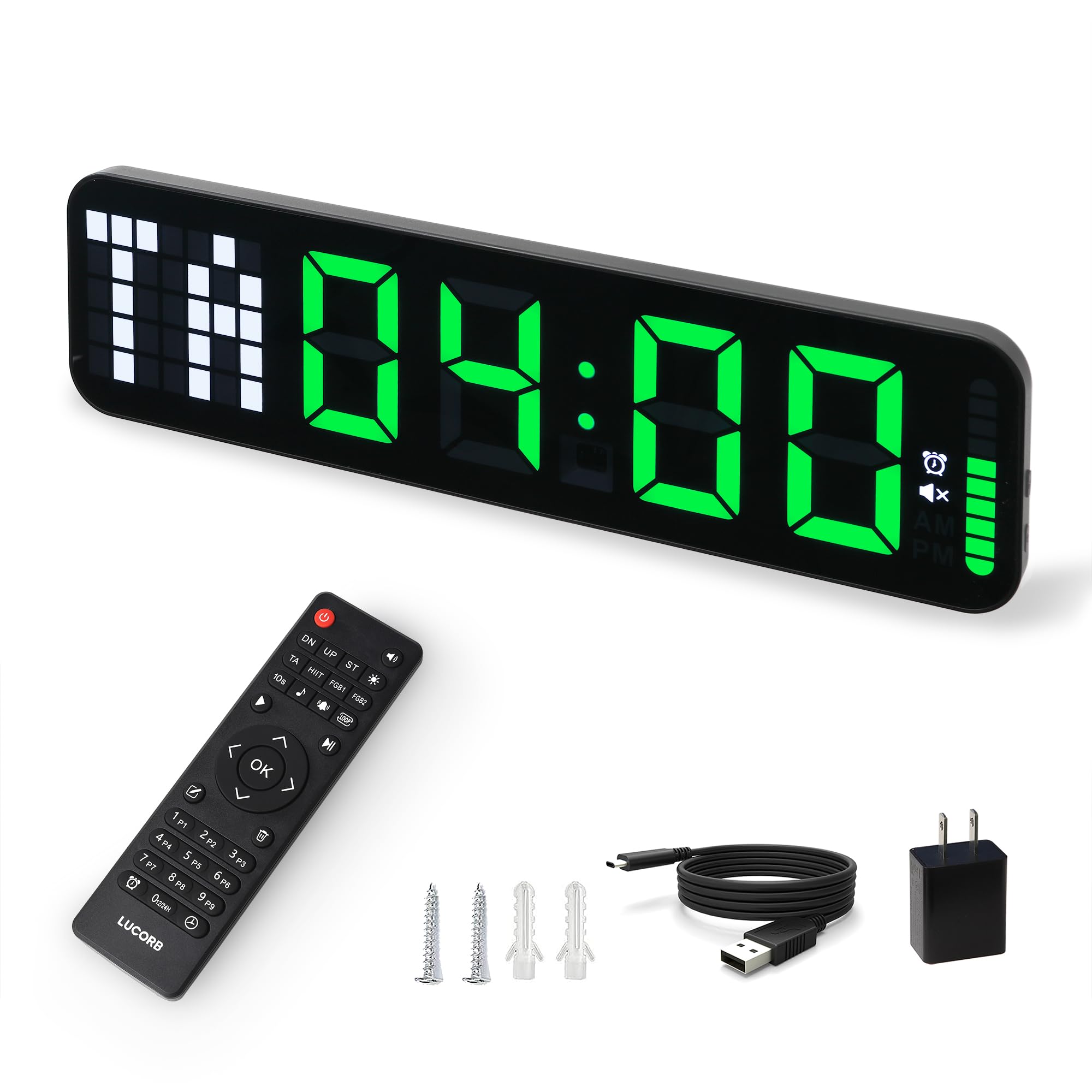 15'' Large Digital Gym Timer Wall Clock with Remote Control - Interval Workout Countdown Clock for Boxing, CrossFit, Tabata & Home Fitness | Perfect for Home Gym, Boxing Rings & Fitness Studios