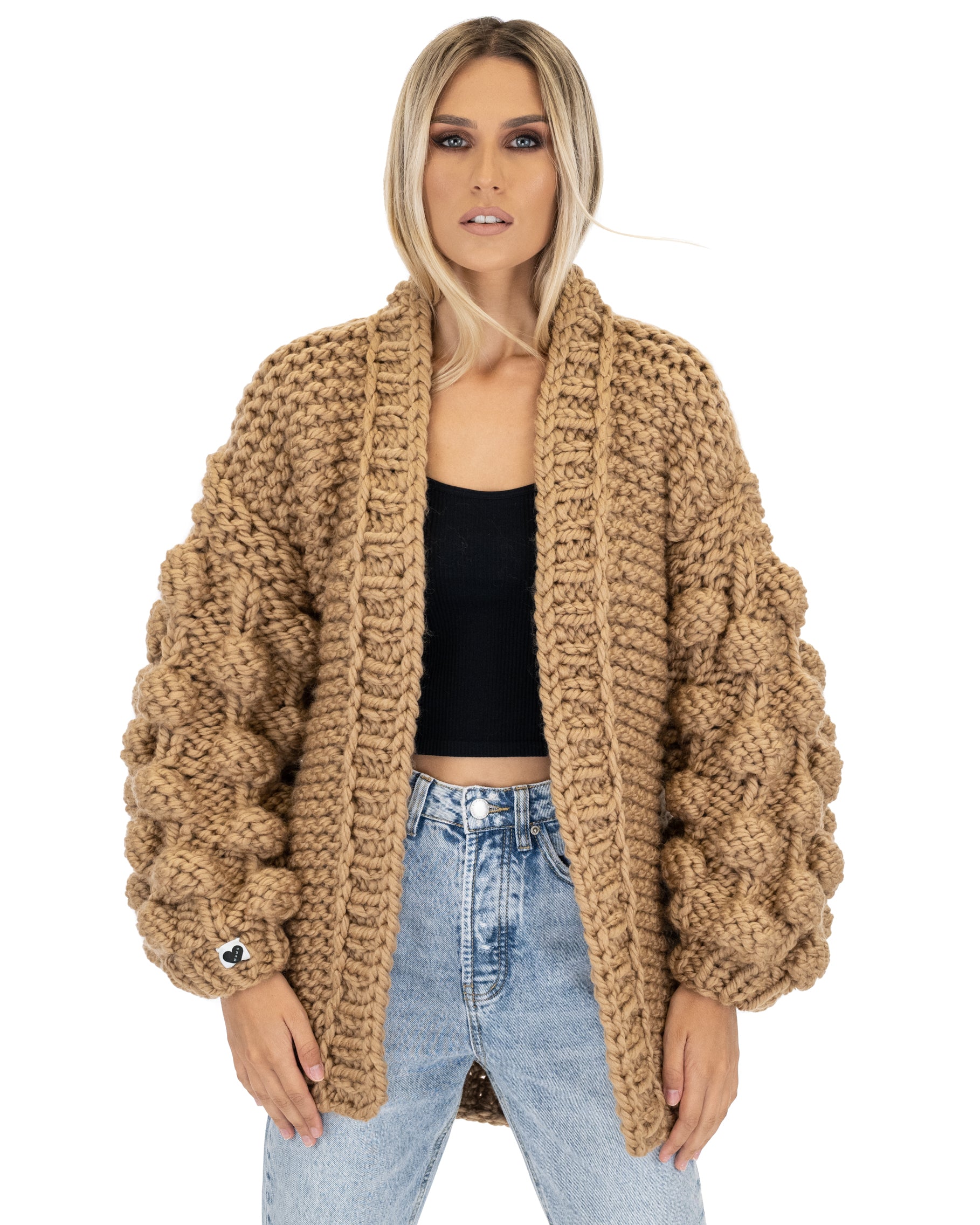 Stylish Bubble Sleeve Cardigan for Women - Soft Knit Open Front Sweater | Perfect for Office, Date Night & Casual Outfits