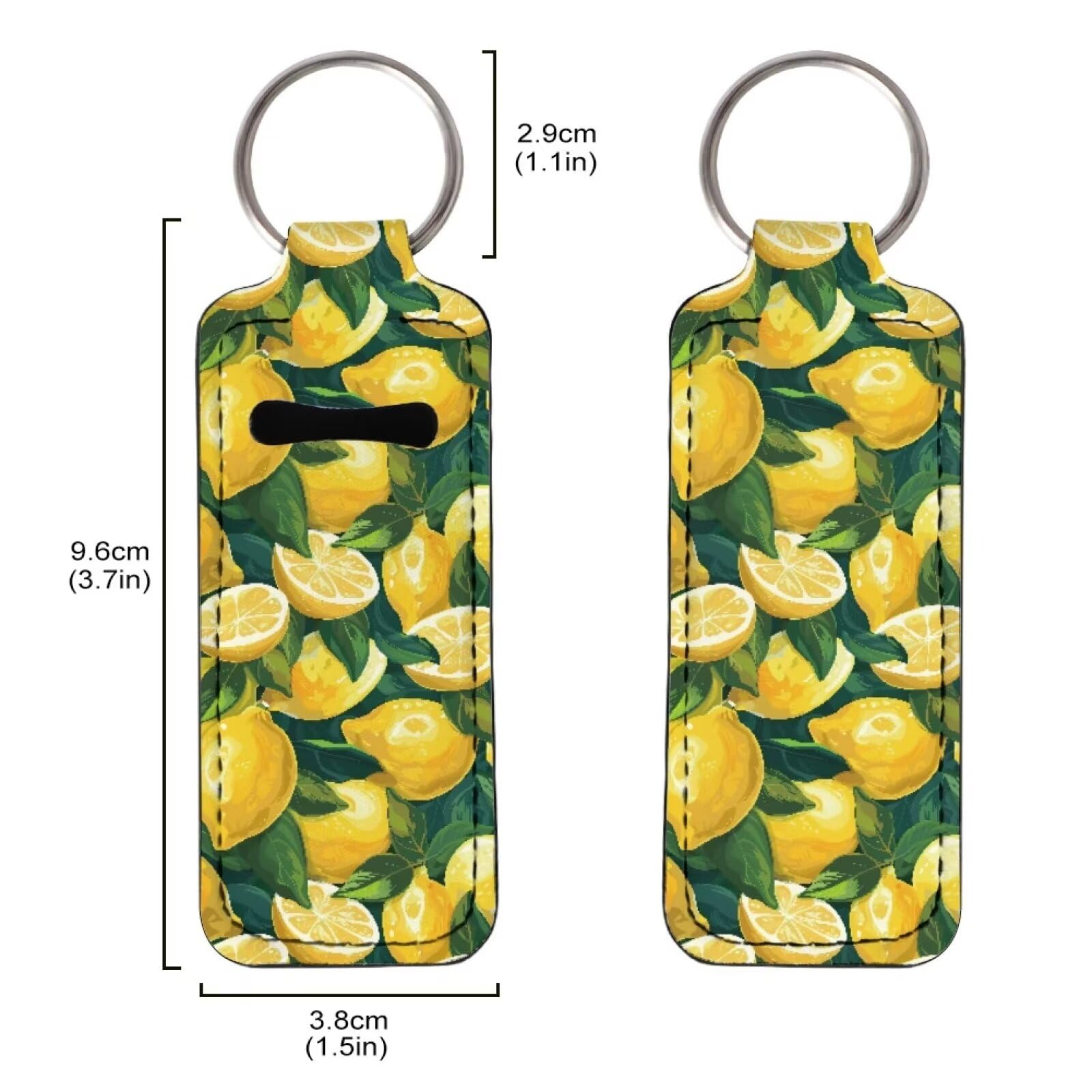 Lemon Lip Balm Holder Keychain for Women - Stylish Chapstick Keychain Holder for Lipstick, Lip Balm & Cosmetics - Perfect for Purse, Backpack & Keyring Organization