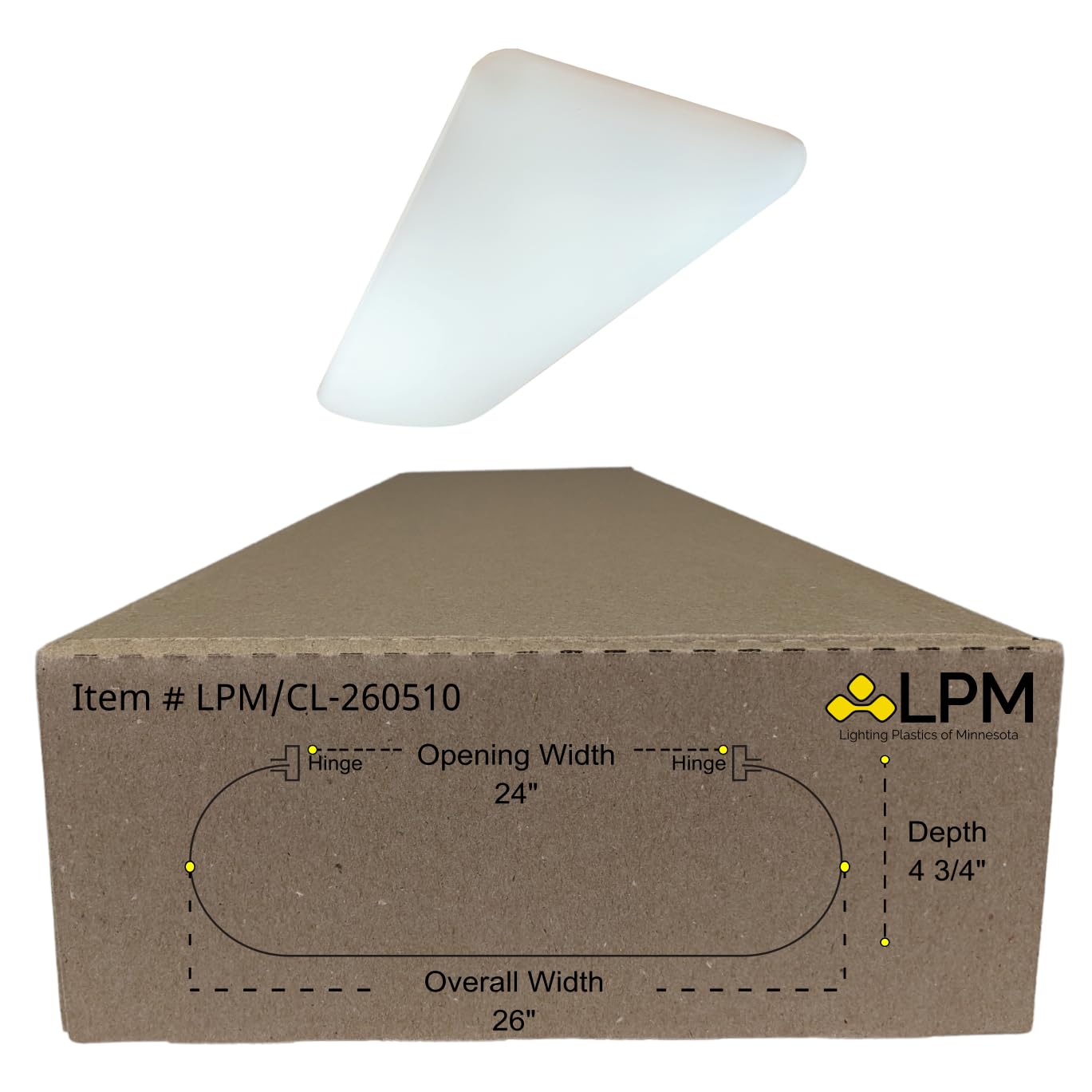 Puff Diffuser Replacement Lens - 4ft Fixture Compatible White Acrylic Cloud Diffuser with Mounting Clips (LPM-260510) | Perfect for Home Lighting, Office Decor & Commercial Spaces