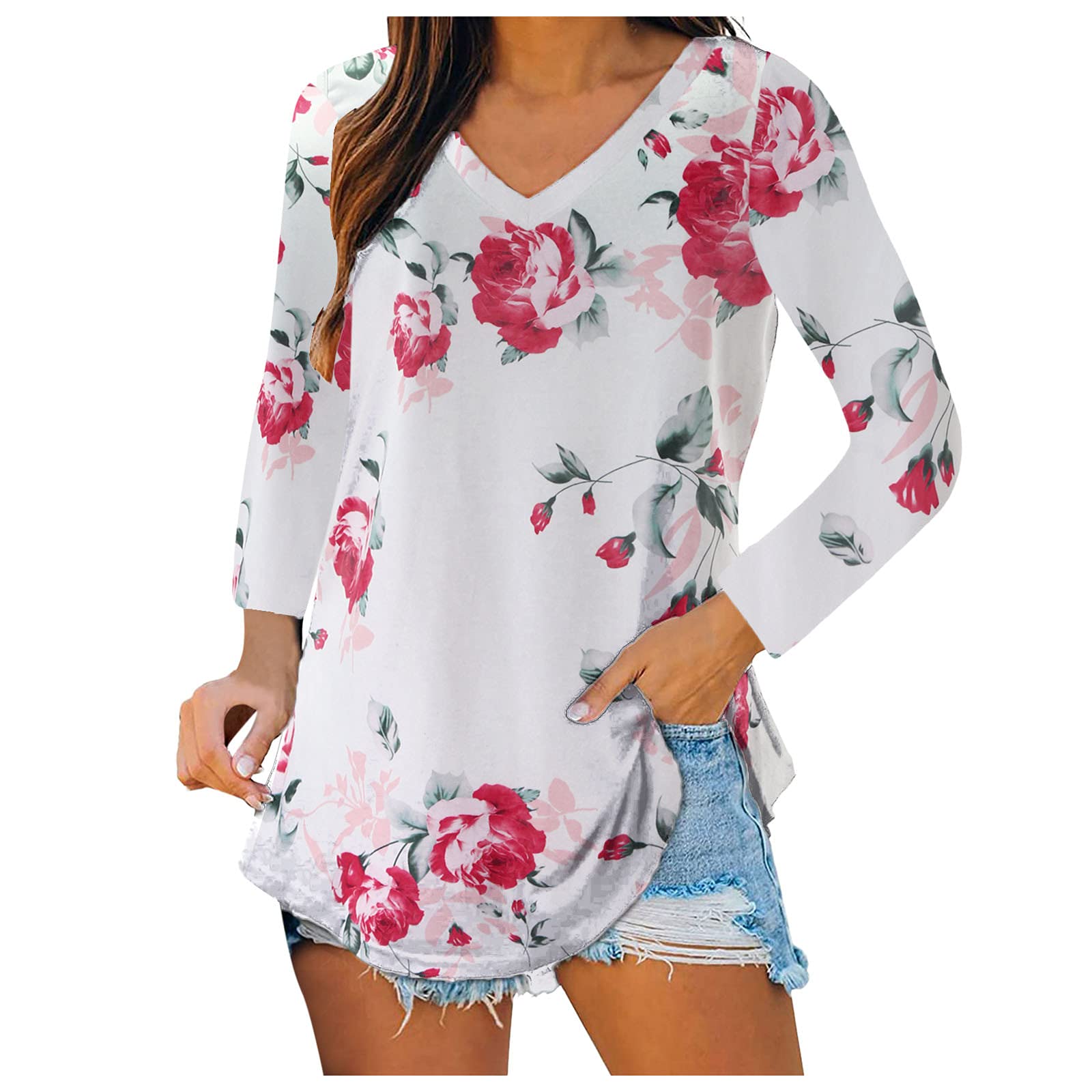 Women's Summer Long Sleeve Loose Blouse - Casual Daily Tops & Shirts for Work, Outing, and Vacation