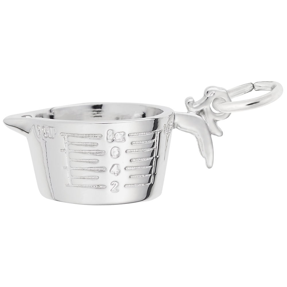 Charm Measuring Cup - Sterling Silver Jewelry Charm for Bracelets & Necklaces - Perfect for Bakers, Chefs & Cooking Enthusiasts
