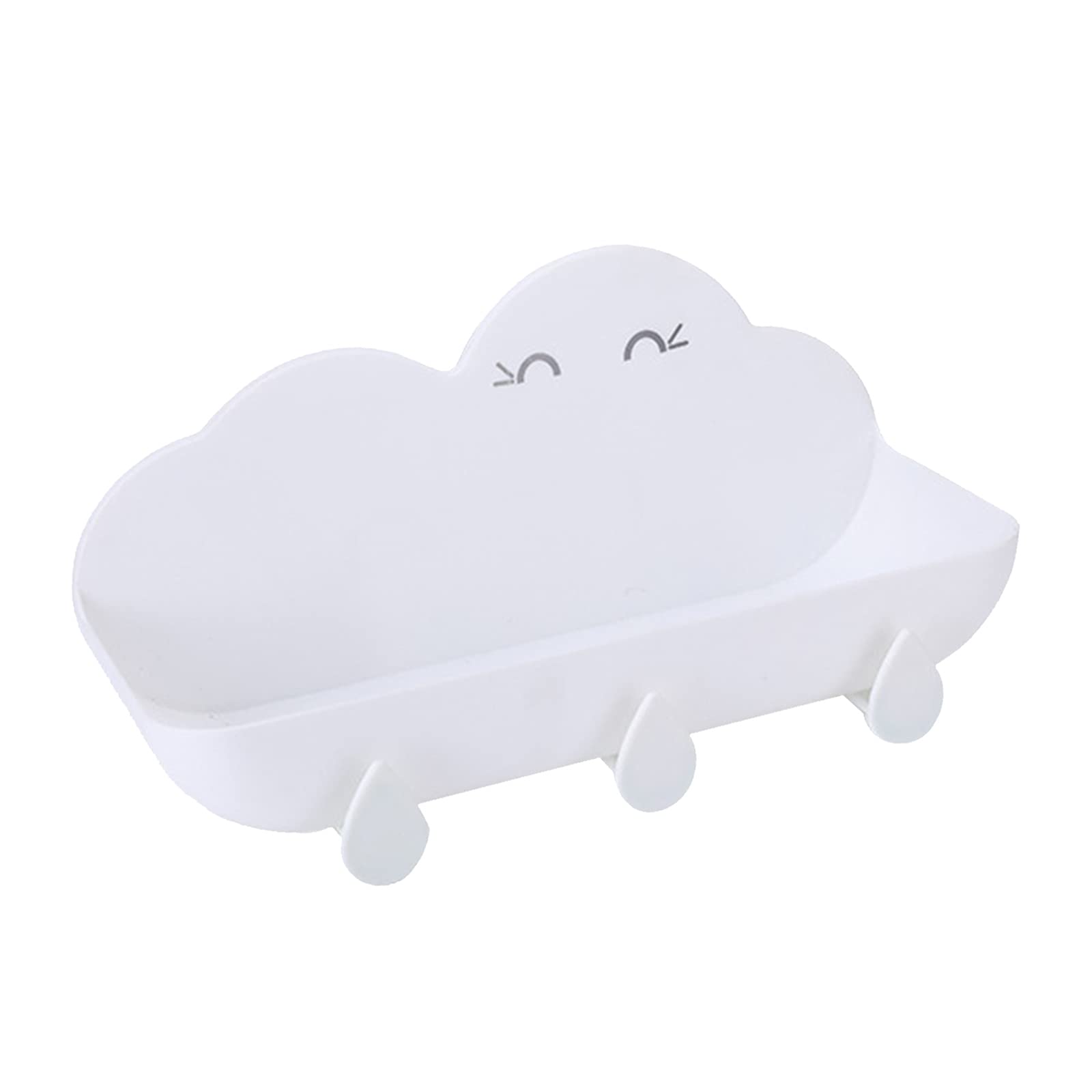 Cloud Shaped Shower Shelf - Wall Mounted Bathroom Storage Organizer for Toiletries, Kitchen & Bath Accessories - Punch-Free Design (White) - Perfect for Small Spaces & Apartment Living