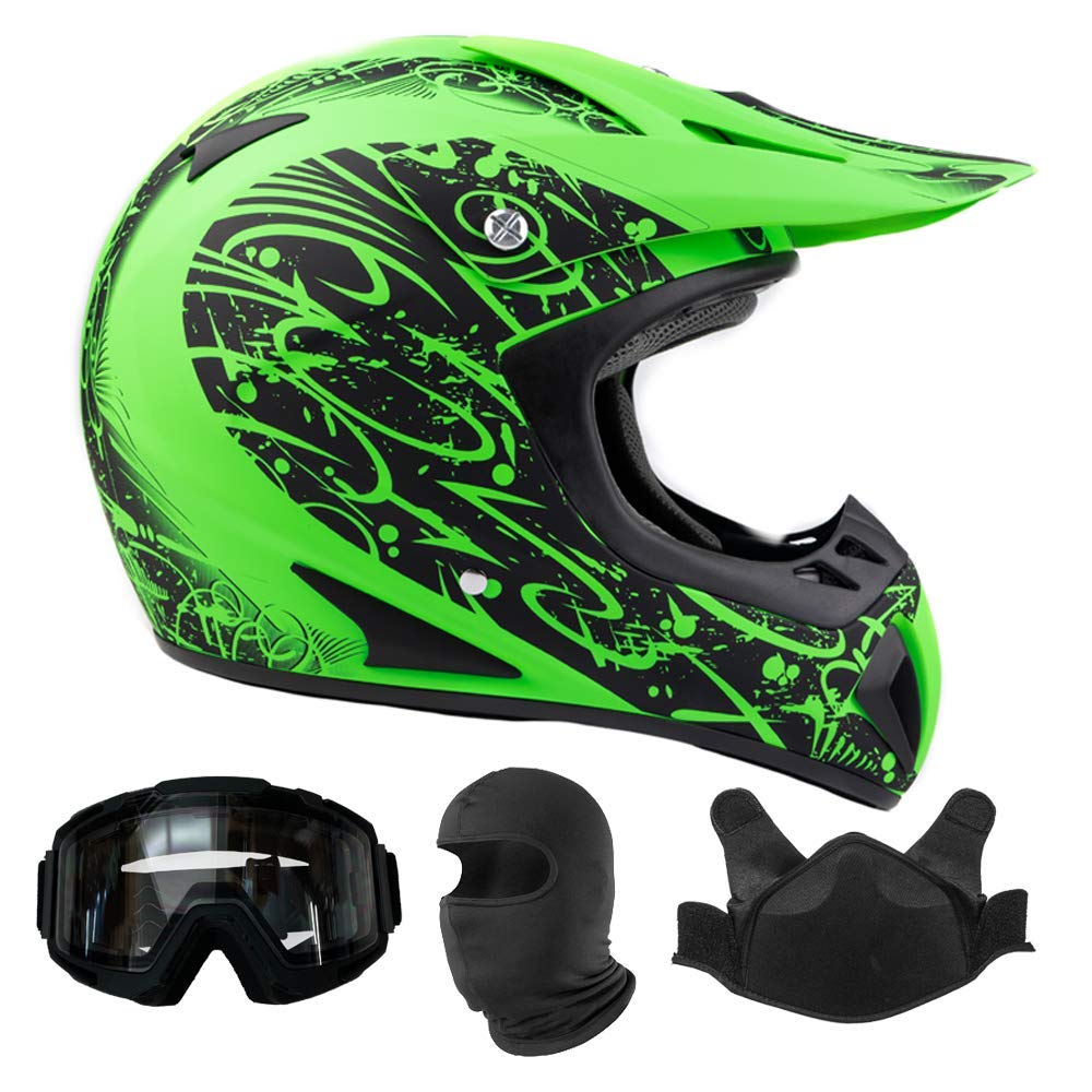 Adult Snocross Snowmobile Helmet with Goggles & Breath Box - Windproof & Anti-Fog for Extreme Winter Sports - Perfect for Snowmobiling, Skiing & Snowboarding Adventures