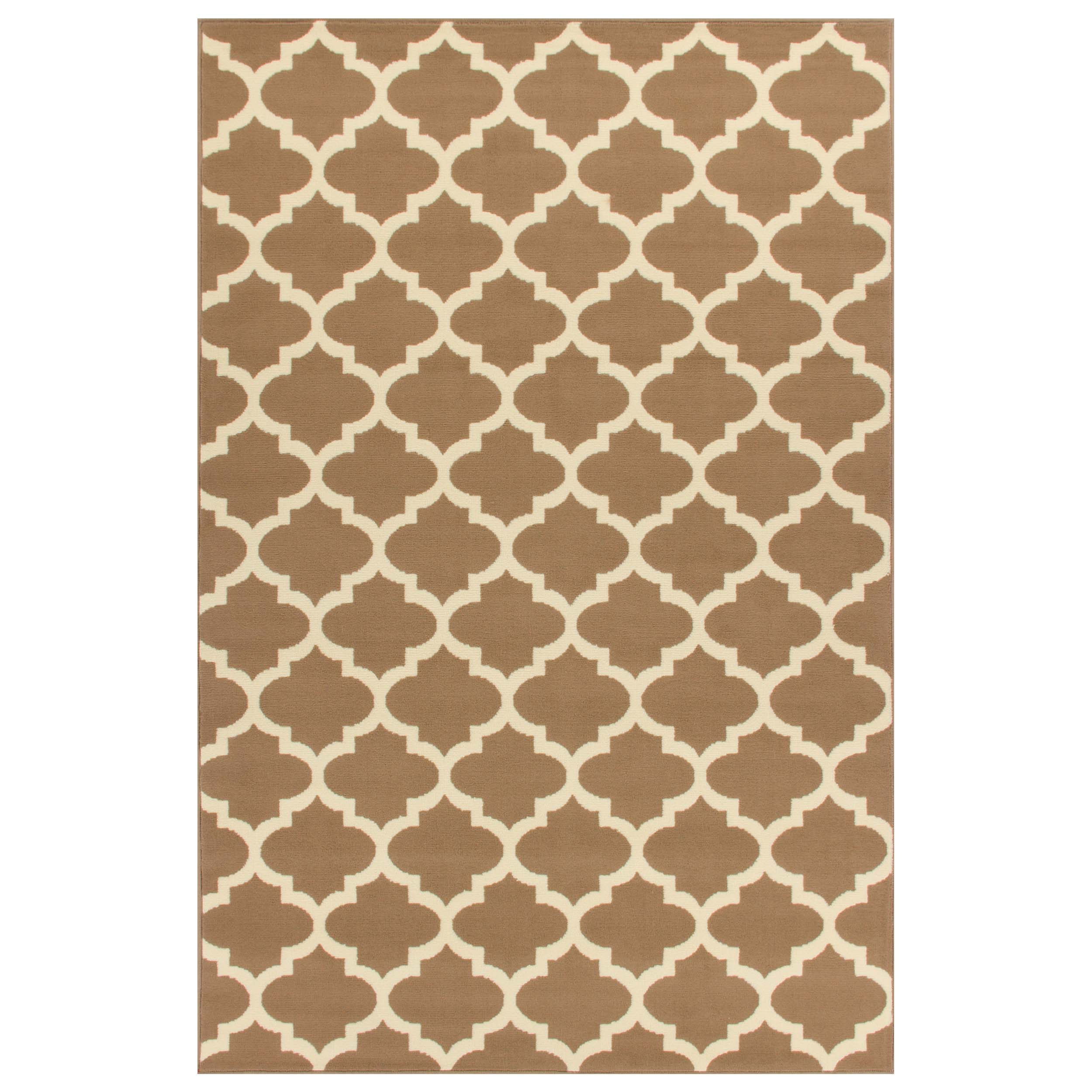 Modern Quatrefoil Geometric Trellis Indoor Area Rug - Non-Slip Soft Living Room Carpet for Bedroom, Nursery, Dorm & Home Decor - 5x7 Feet Grey Bohemian Style