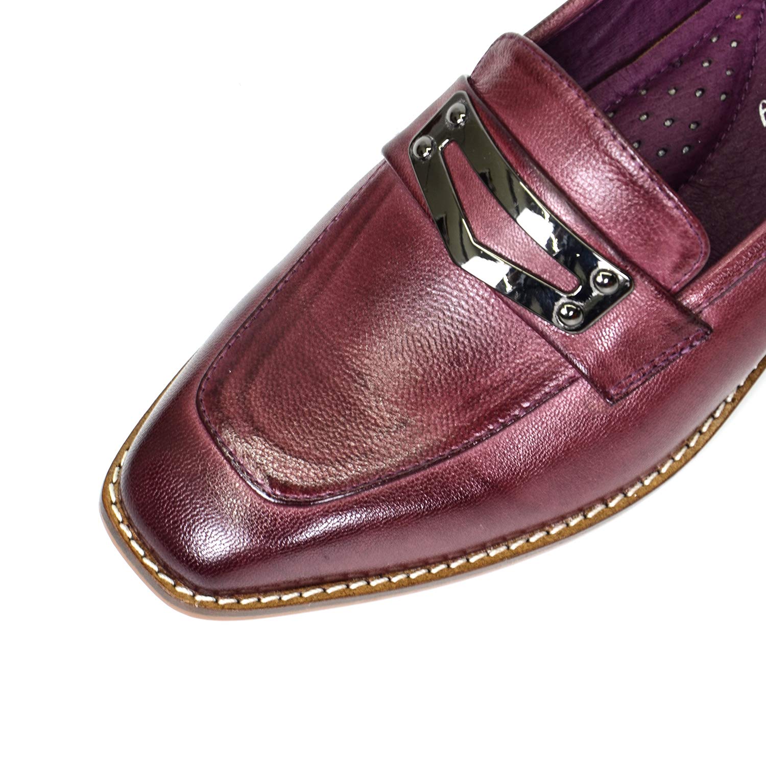 Women's Leather Penny Loafers - Square Toe Slip-On Flats for Office, Work & Casual Wear | Comfortable Dress Shoes for Ladies | Perfect for Business, Travel & Everyday Use