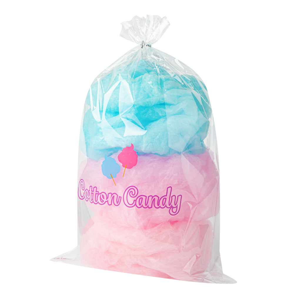 Clear Plastic Cotton Candy Bags 12x18 Inches - 100 Count Box | Bulk Packaging for Candy, Concessions & Party Favors