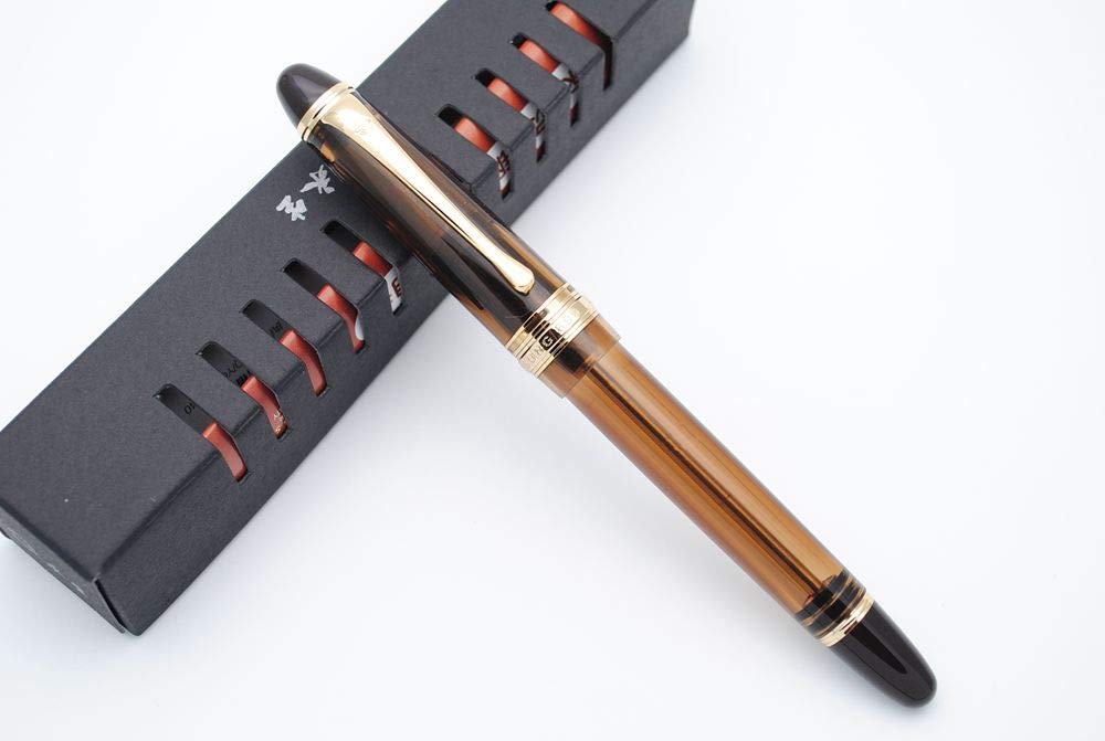 CZXYWST 699 Negative Pressure Vacuum Filling Fountain Pen with Fine 0.5mm Nib - Brown Barrel & Solid Grip (Original Box Included) | Ideal for Calligraphy, Journaling & Professional Writing