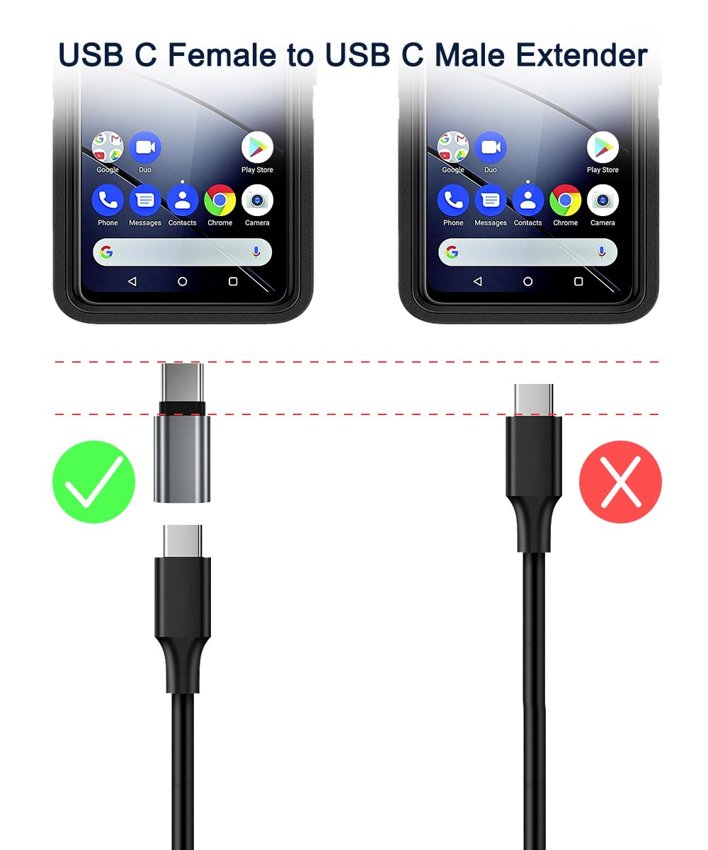 RUXELY 3-Pack USB Type C Extension Adapter - 100W PD 3.1 Gen2 Female to Male Extender, Thunderbolt 3 Compatible with MacBook, Samsung Galaxy S25/S24/S23 Ultra, iPhone - Perfect for Charging, Data Transfer & Video Output