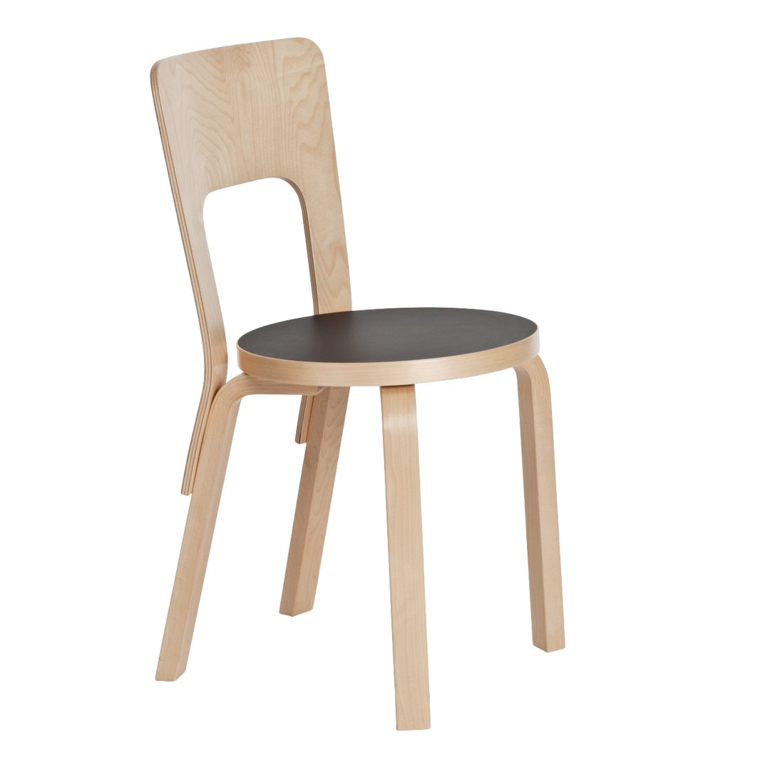 Artek Chair 66 - Modern Scandinavian Wooden Dining Chair - Mid-Century Design for Home, Office & Restaurant Decor